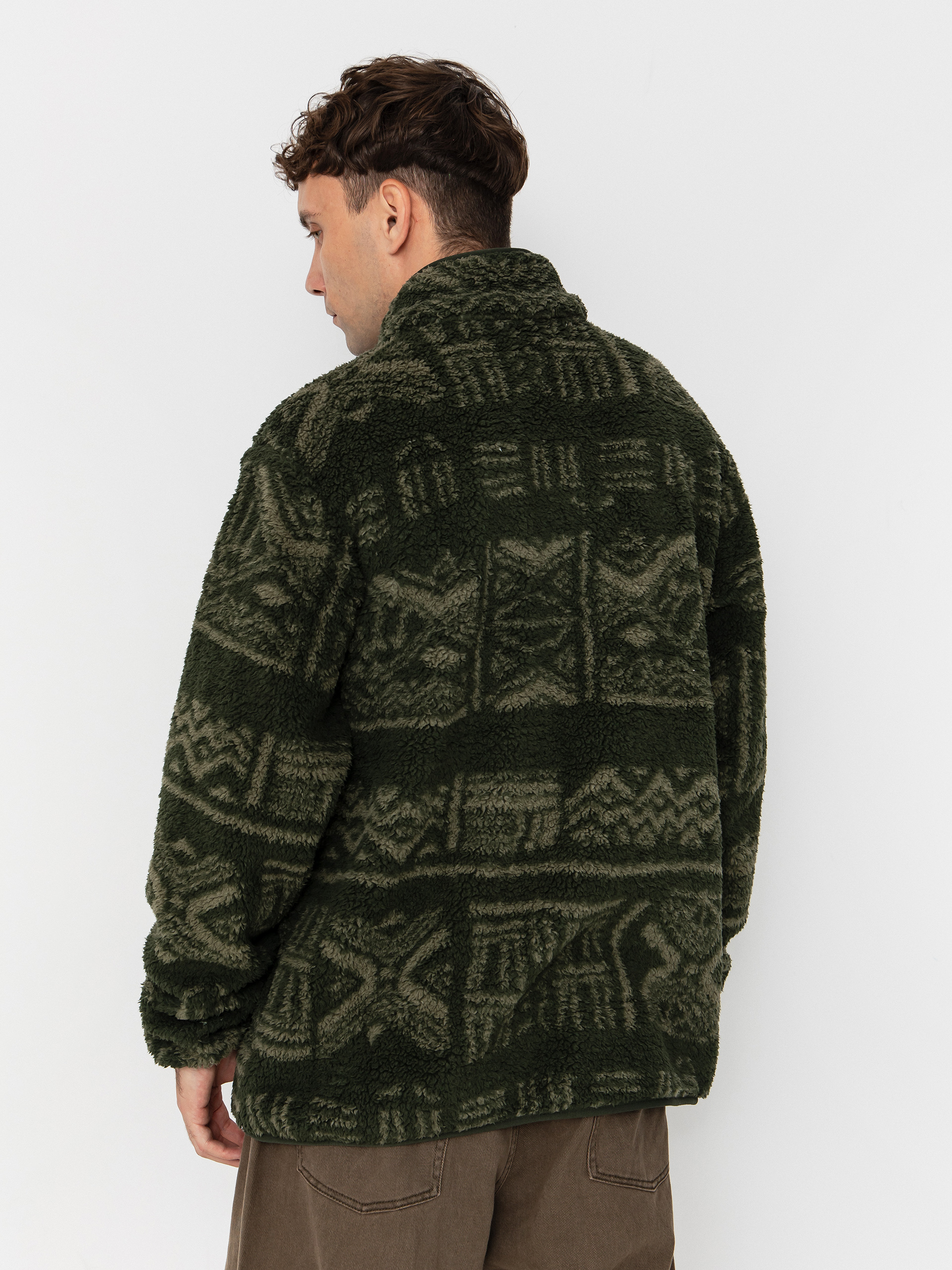 Herren Columbia Rugged Ridge High Pile Half Zip Fleece Jacke (greenscape deschutes days)