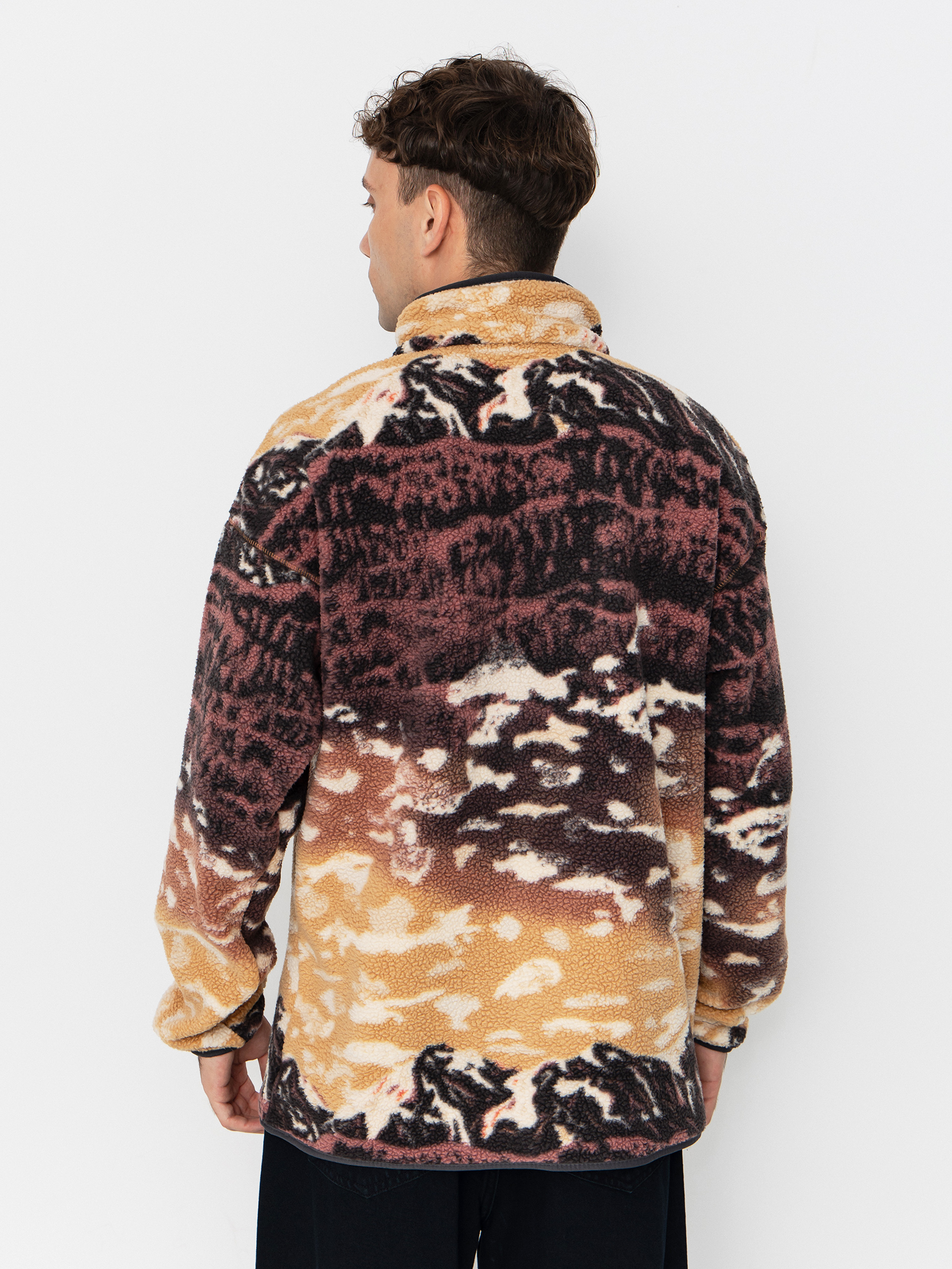 Herren Columbia Helvetia II Printed Half Snap Fleece Jacke (camel brown sisters)