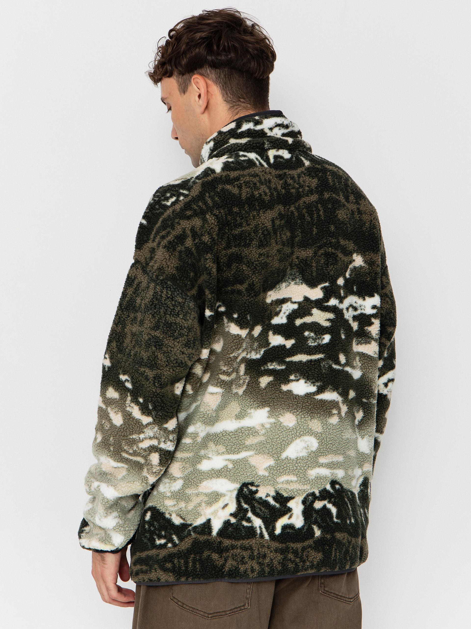 Herren Columbia Helvetia II Printed Half Snap Fleece Jacke (safari sisters)