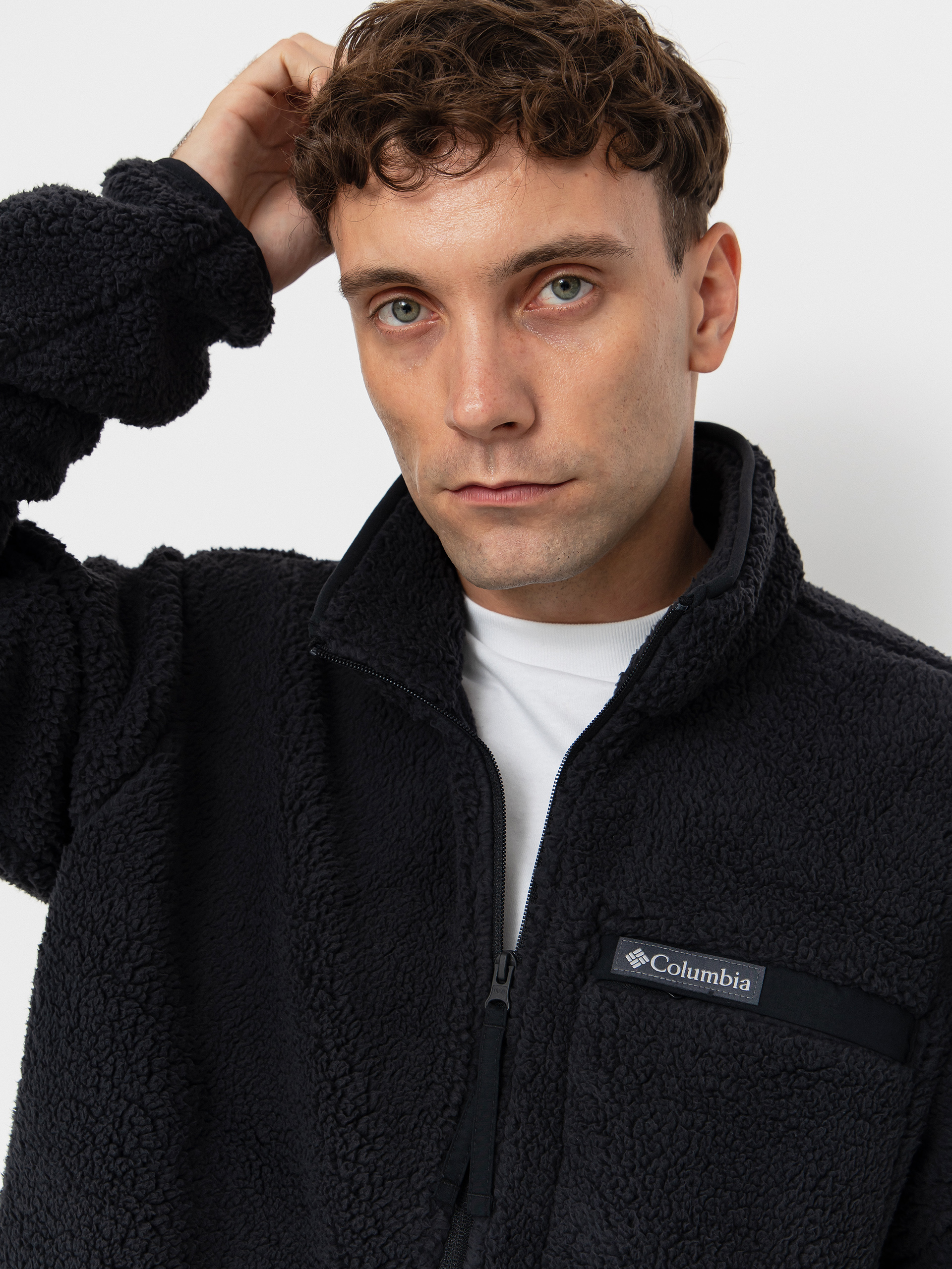 Herren Columbia Rugged Ridge High Pile Full Zip Fleece Jacke (black)