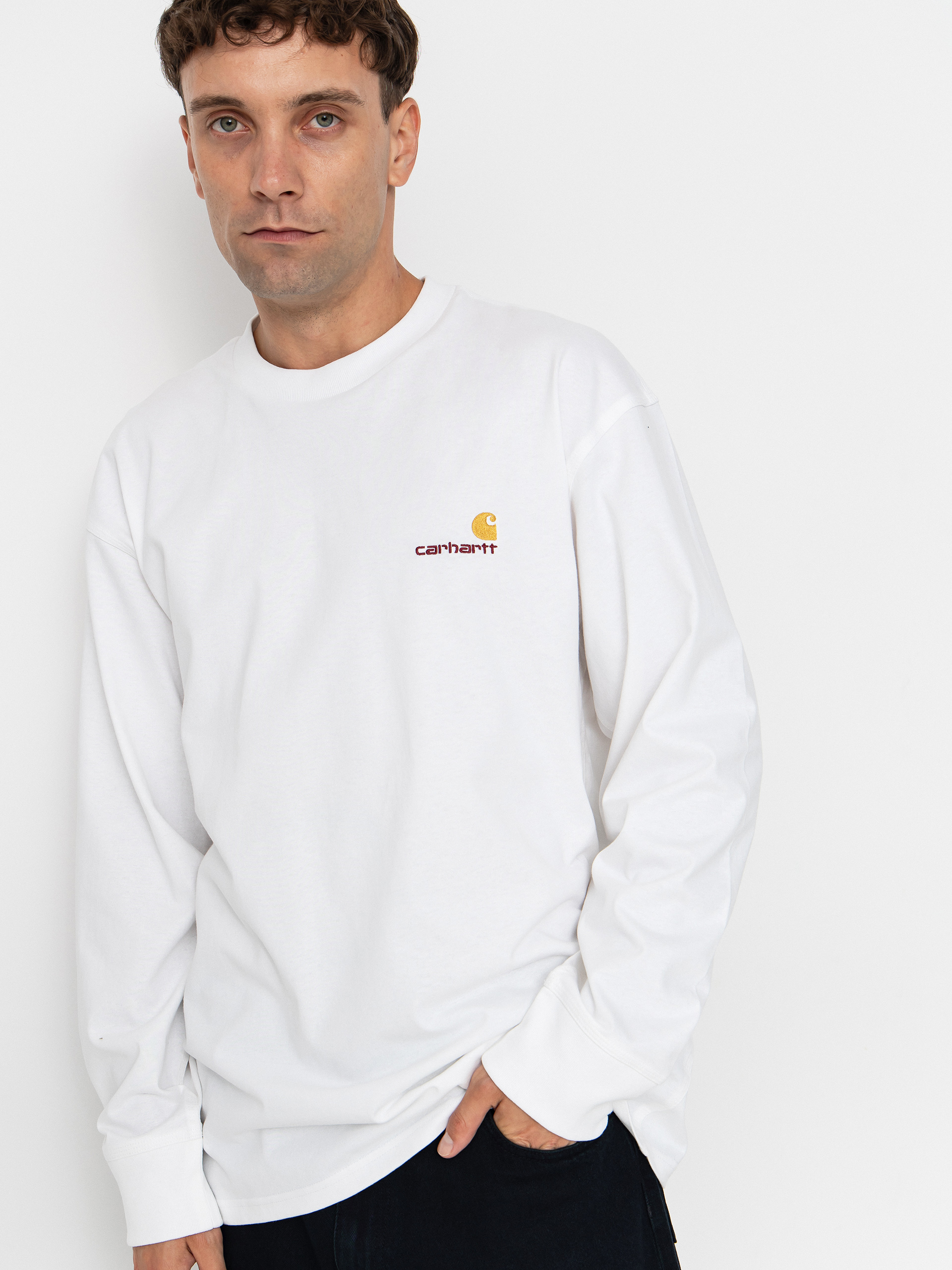 Carhartt WIP Longsleeve American Script (white)