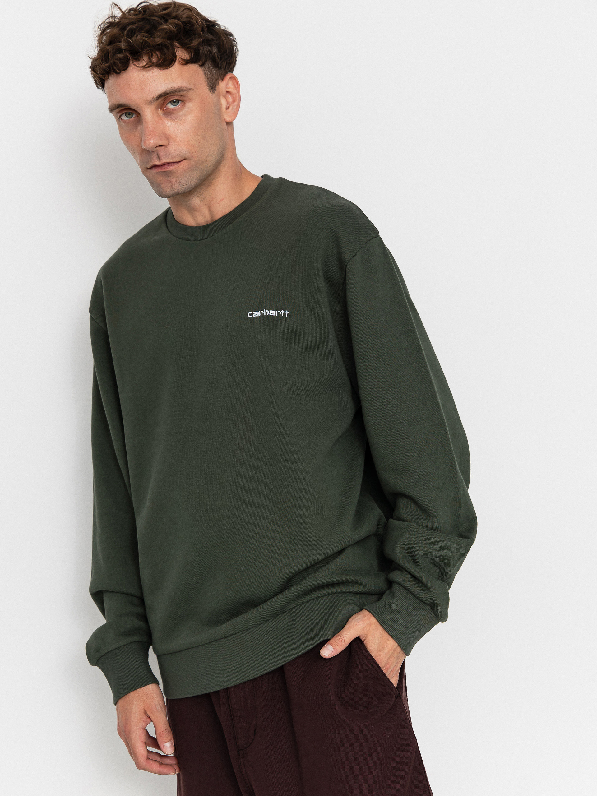 Carhartt WIP Sweatshirt Script Embroidery (opuntia/white)