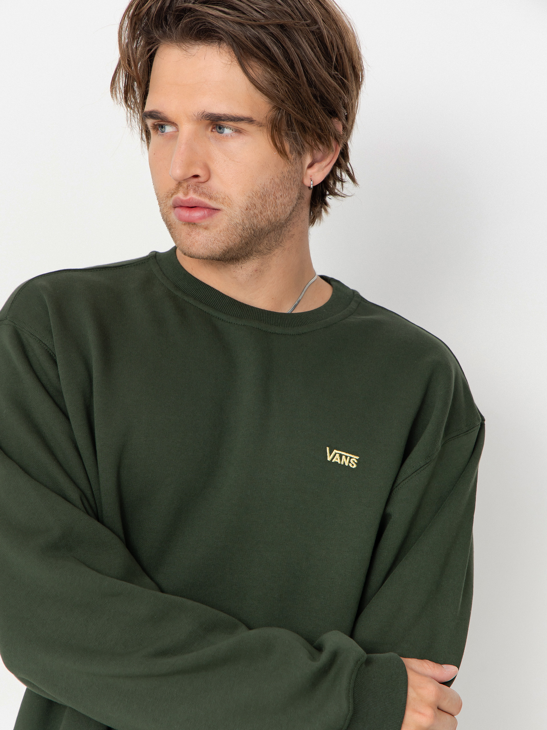 Vans Left Chest II Loose Crew Sweatshirt (dried kelp)