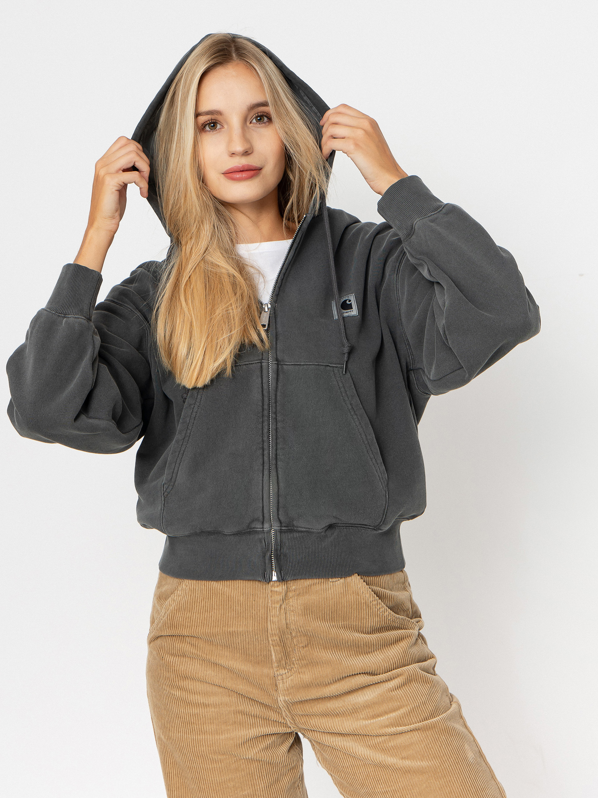 Carhartt WIP Hoodie Nelson ZHD Wmn - black, grey (graphite)