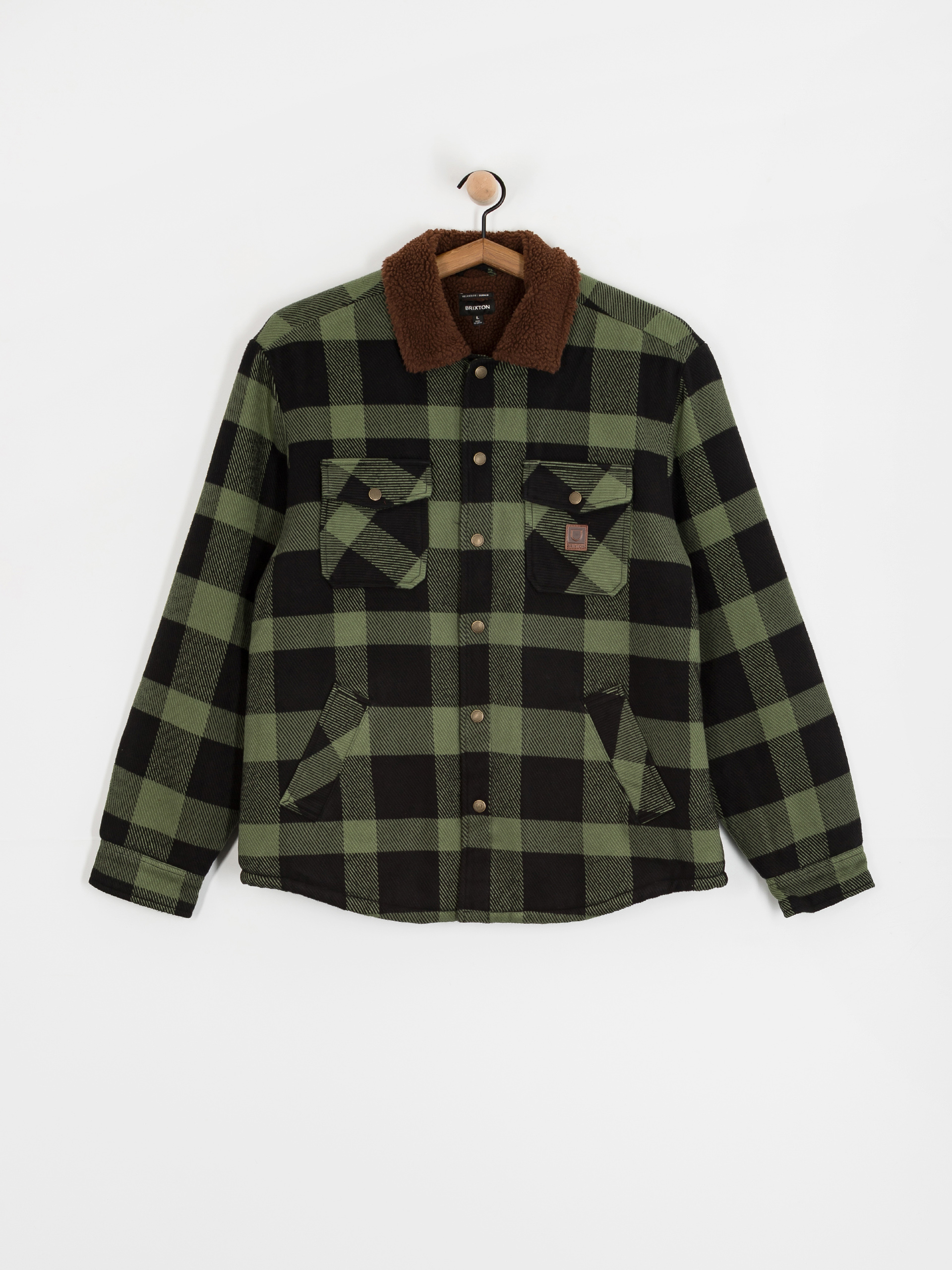 Brixton Jacke Durham Lined (black/wild green flannel)