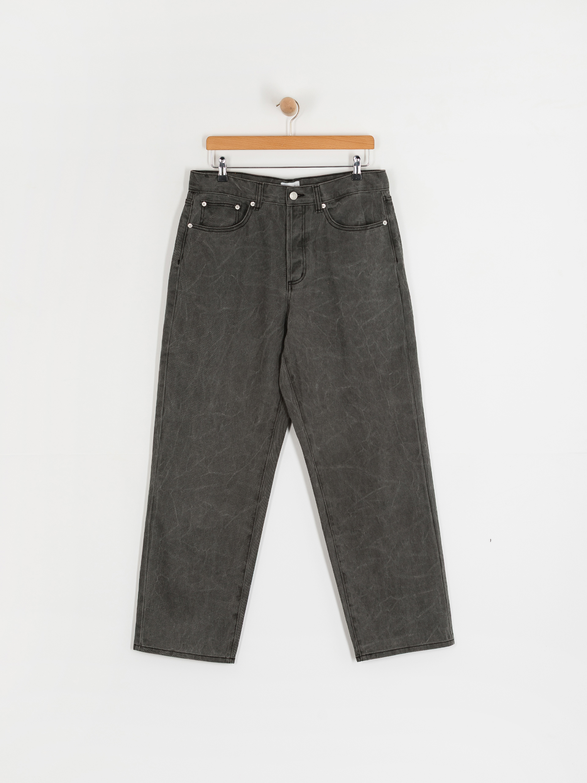 OBEY Classic Wrinkle Baggy Denim Pants (black wrinkle wash)