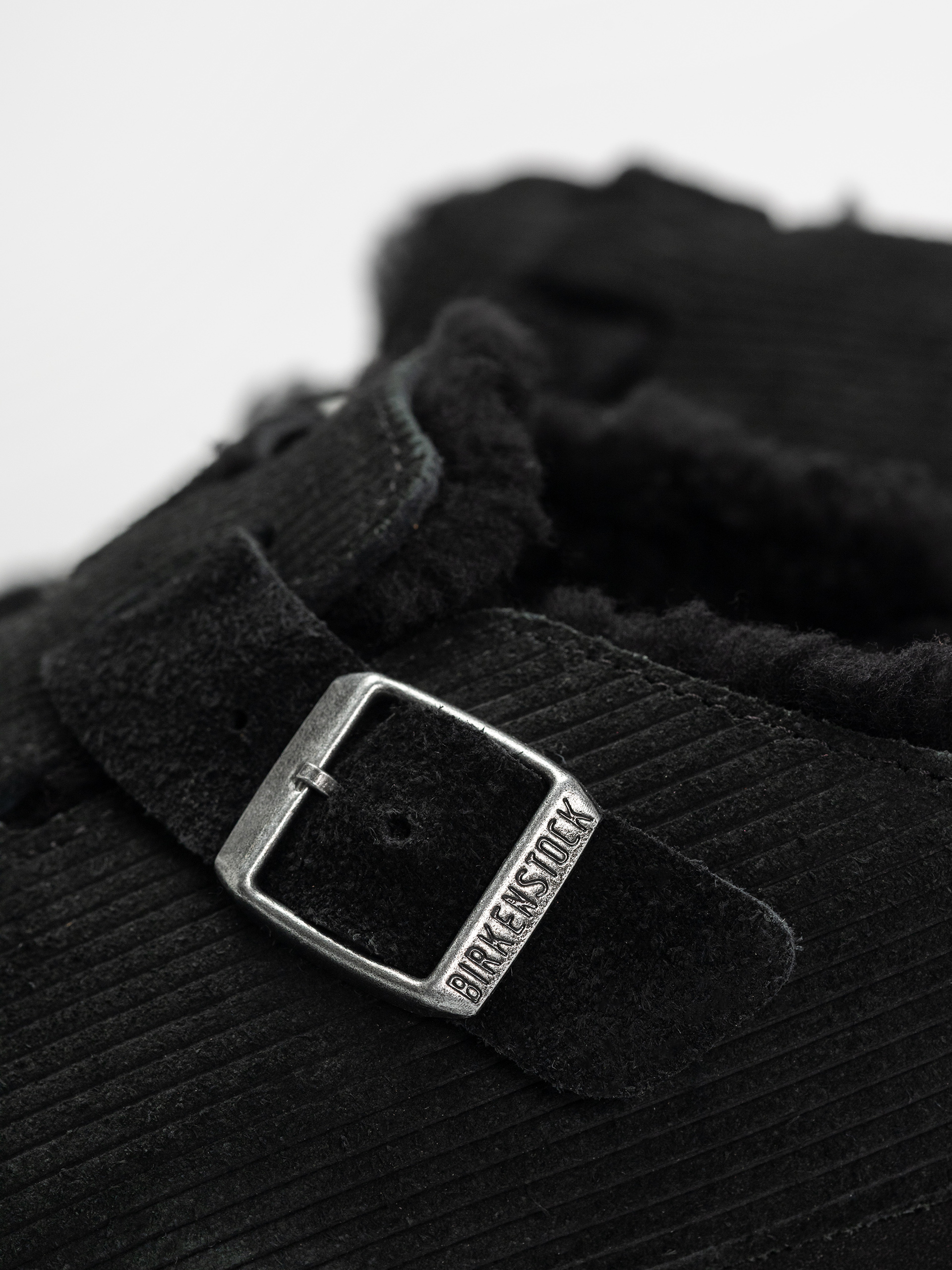 Birkenstock Flip-flops Boston VL Fell Suede Leather Fur Regular Wmn (corduroy black)