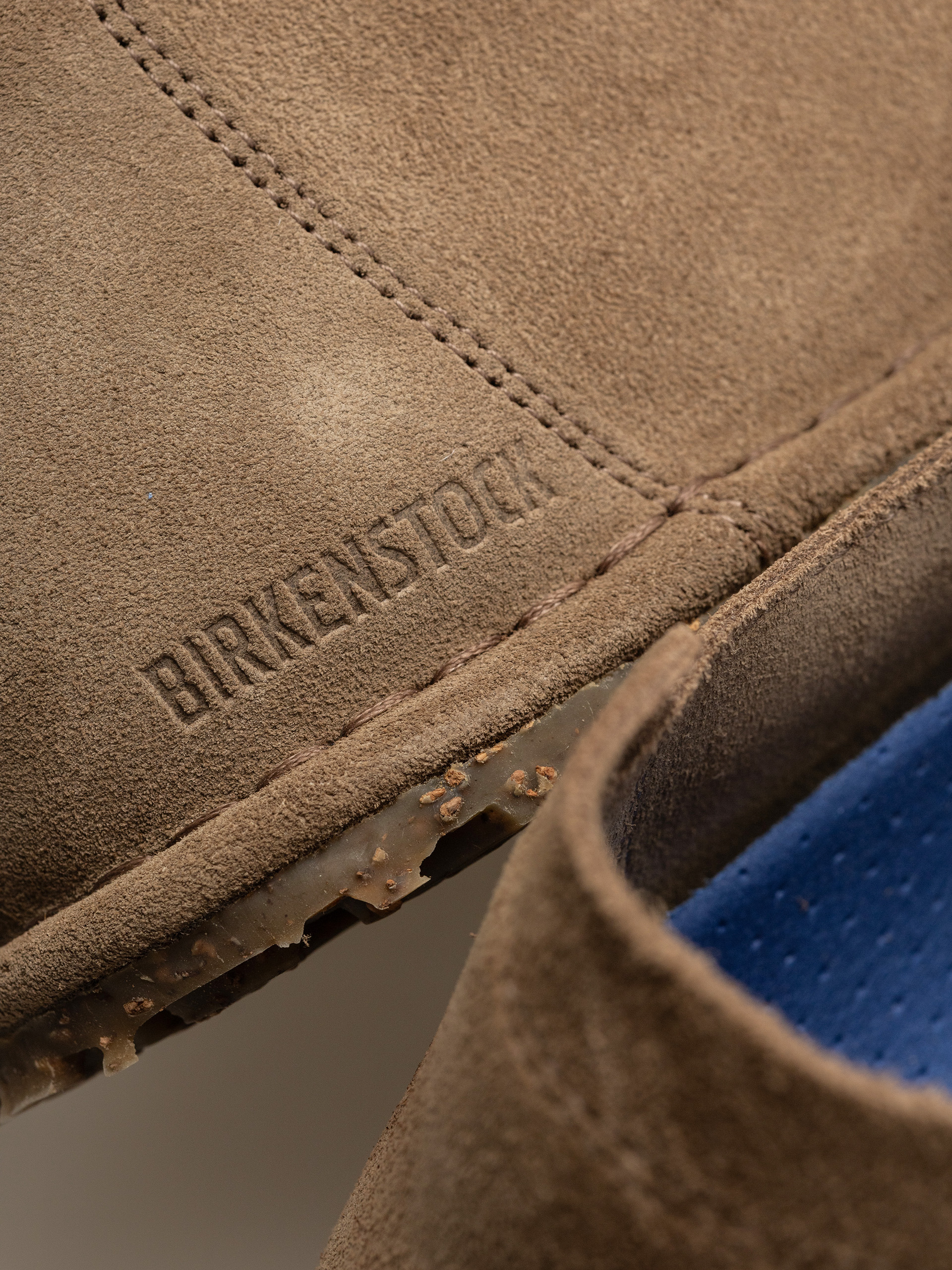 Birkenstock Flip Flops Utti Lace Suede Leather Regular (gray taupe)