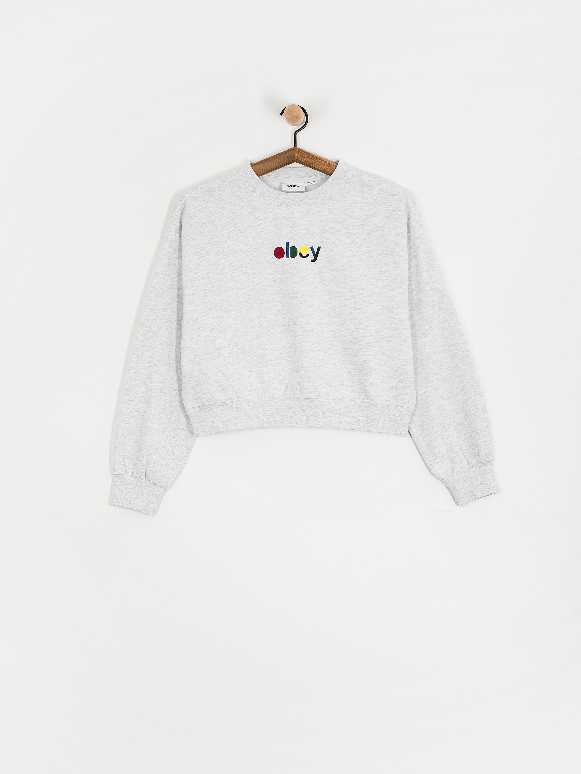 OBEY Sweatshirt Blocks Cropped Crew Wmn (ash grey)