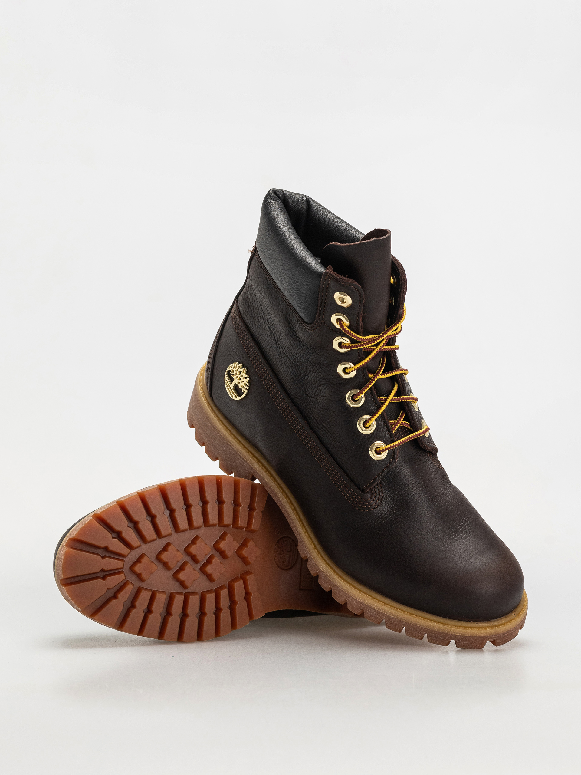 Timberland Premium 6 Inch winter shoes (dk brown full grain w blk)