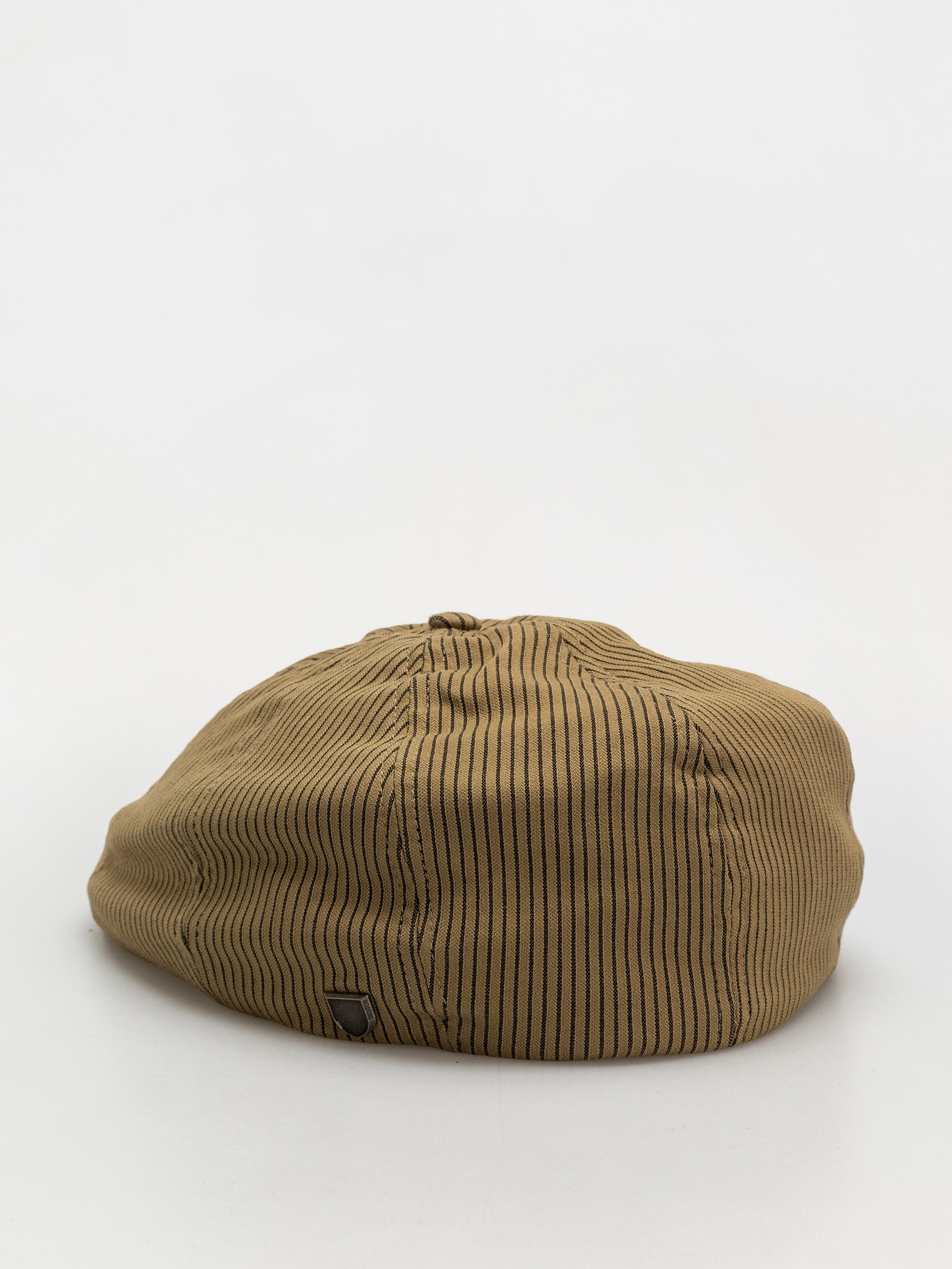 Brixton Brood Snap Cap Flat cap (dark tan/black hickory stripe)