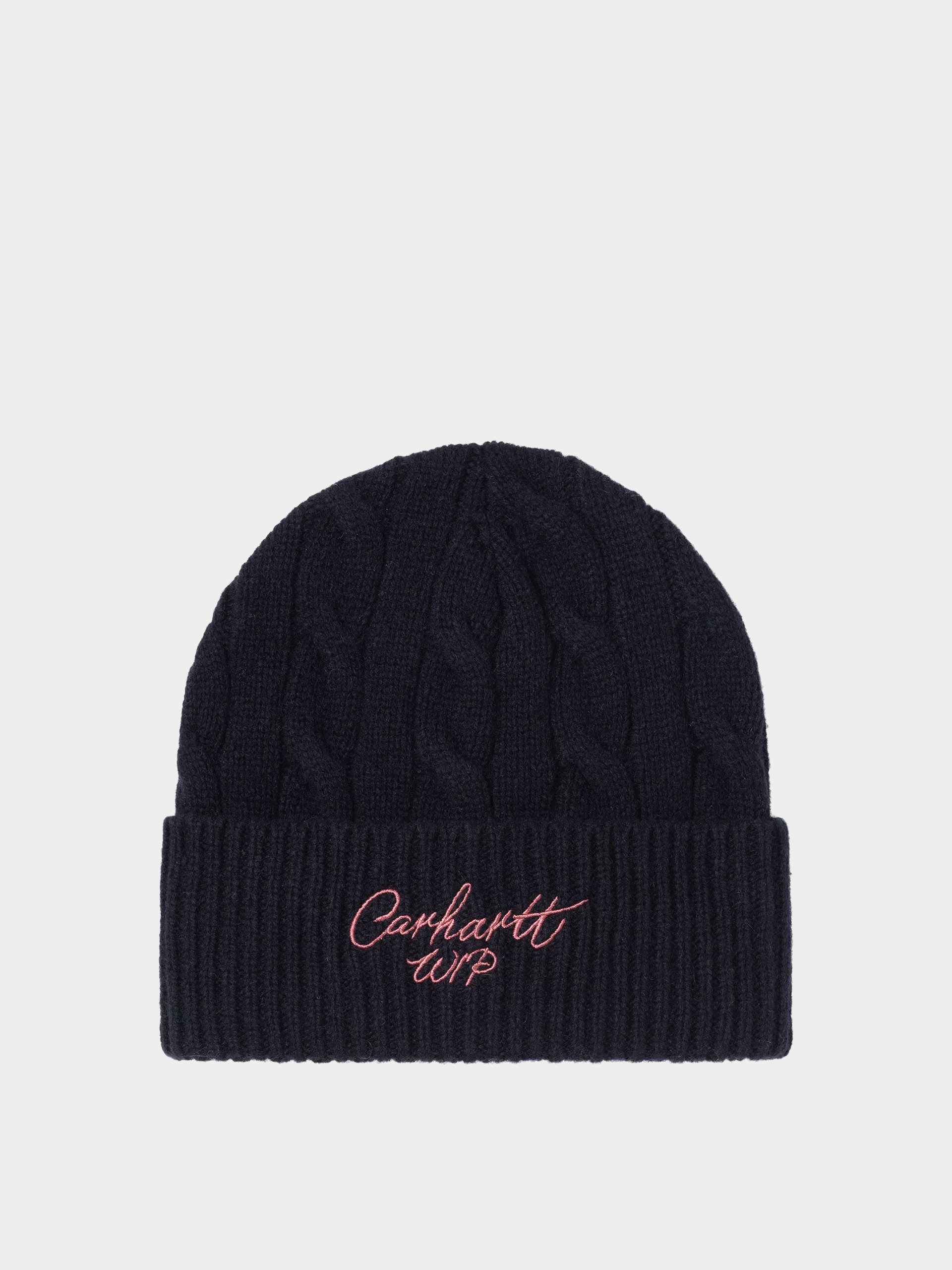 Carhartt WIP Beanie Signature Cable (deep night/glassy pink)