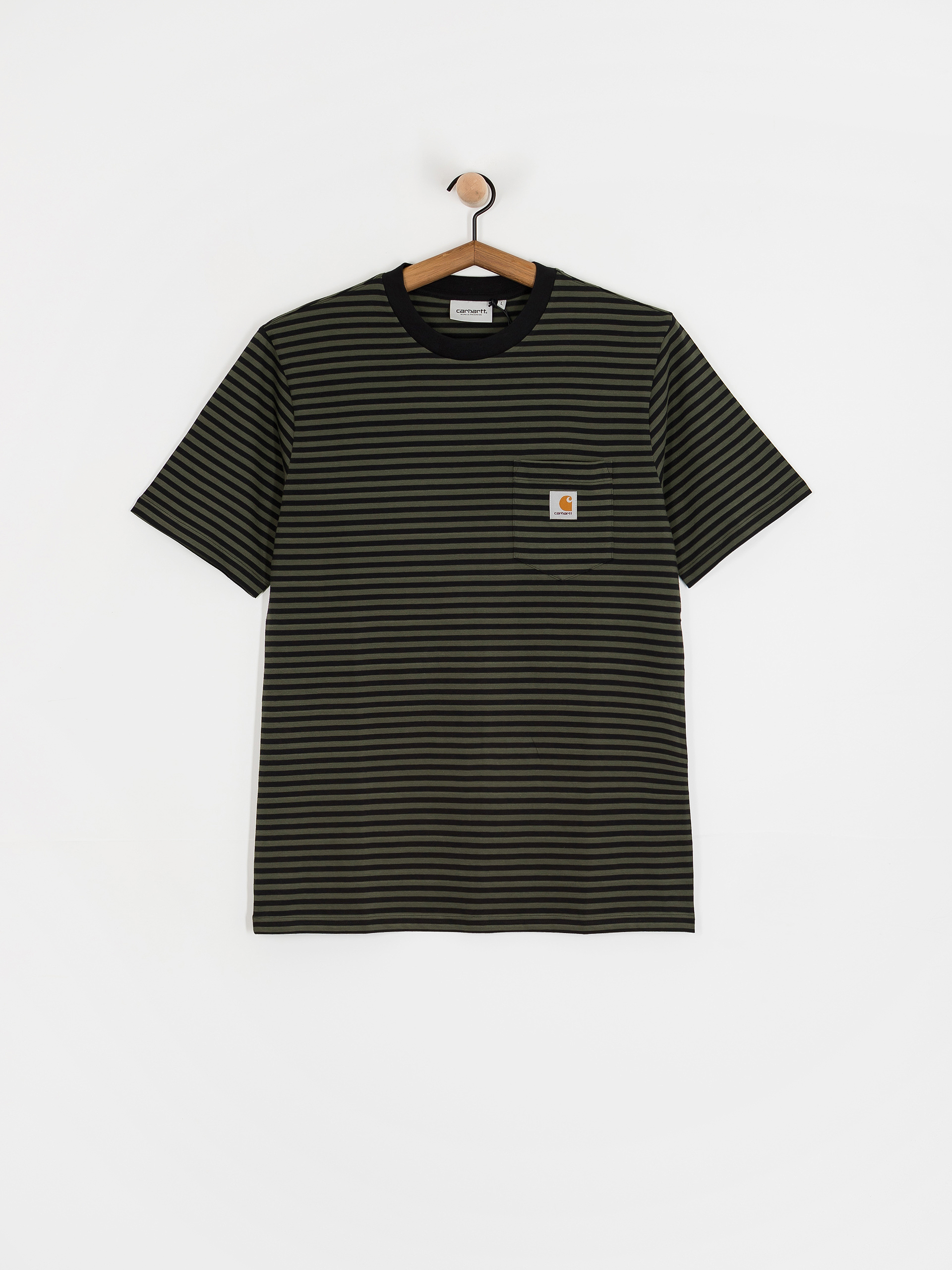 Carhartt WIP Verner Pocket T-Shirt (verner stripe/black/opuntia)