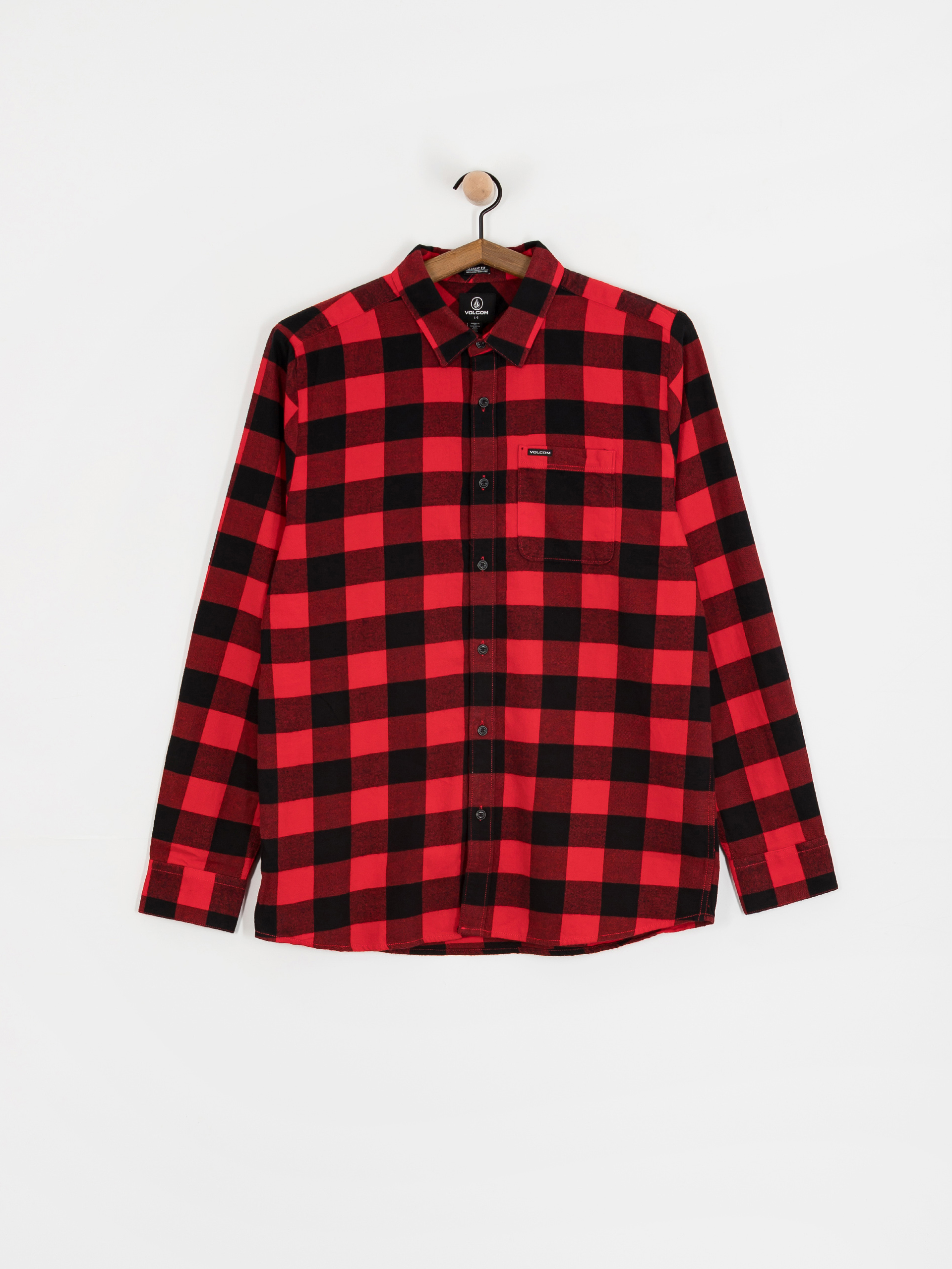 Volcom Caden Plaid Shirt (lifeguard red)
