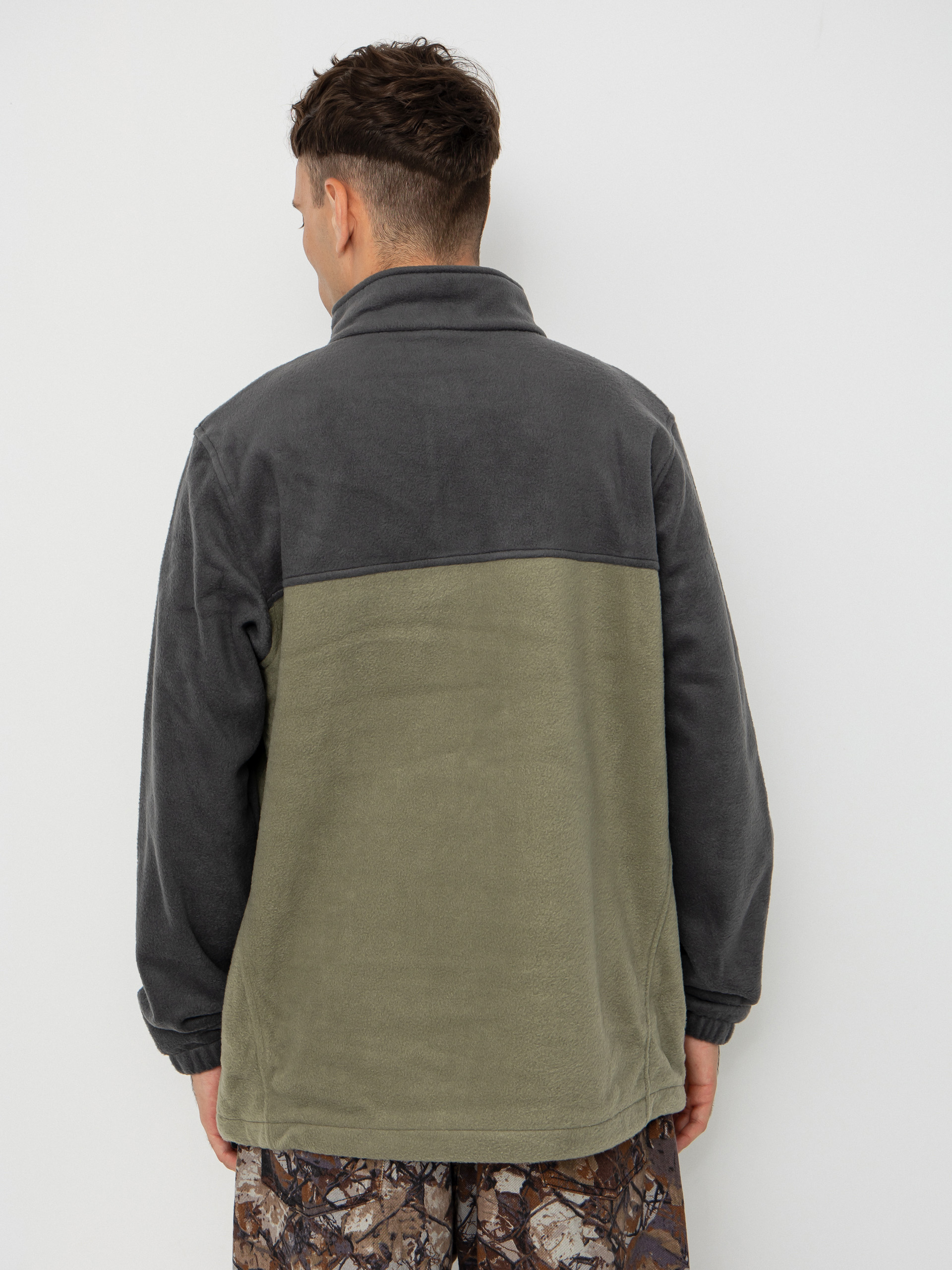 Mens Columbia Steens Mountain Half Zip Fleece  (shark/stone green)