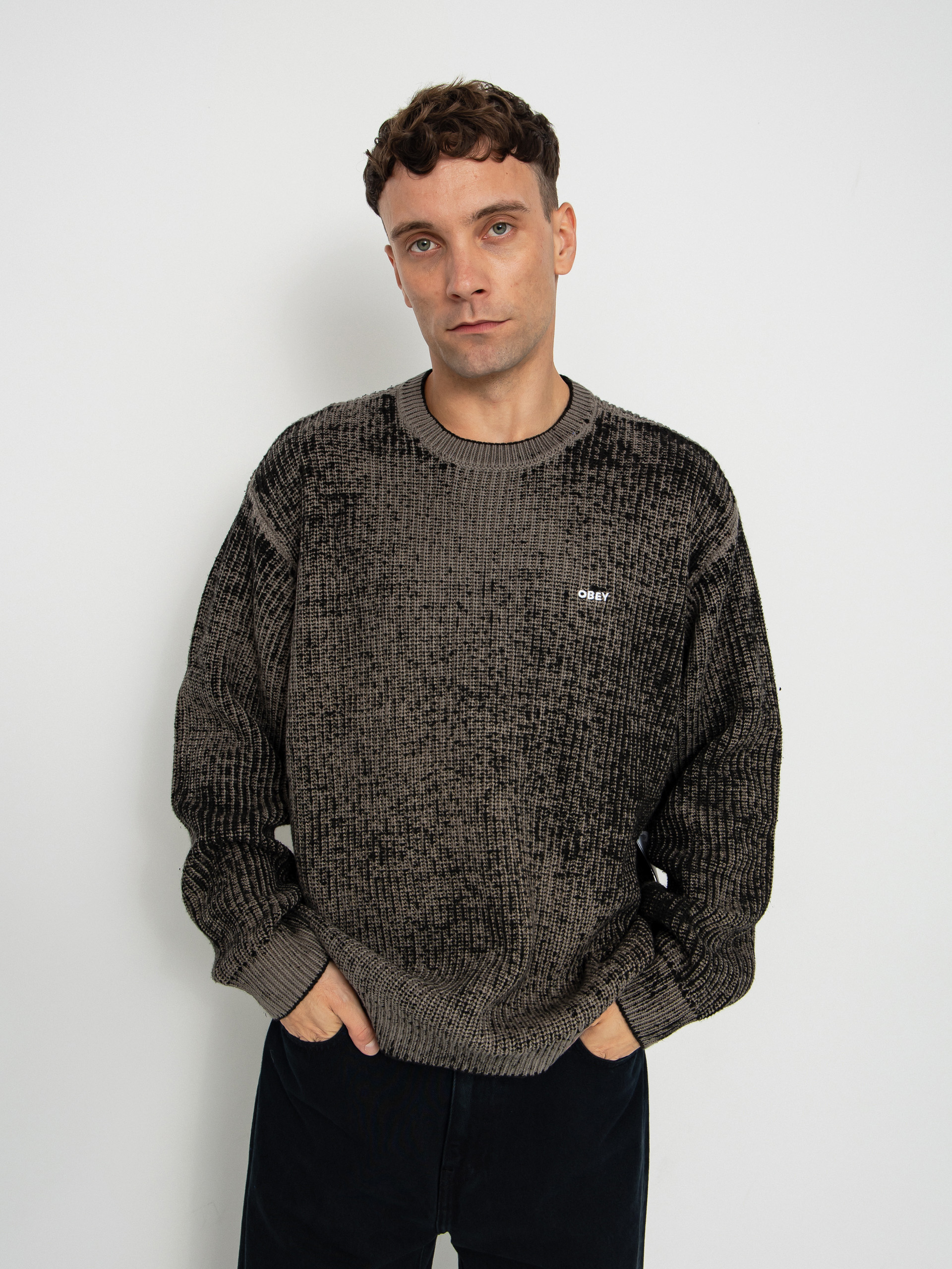 Carhartt WIP Sweater Curtis - grey (tangled graphite)
