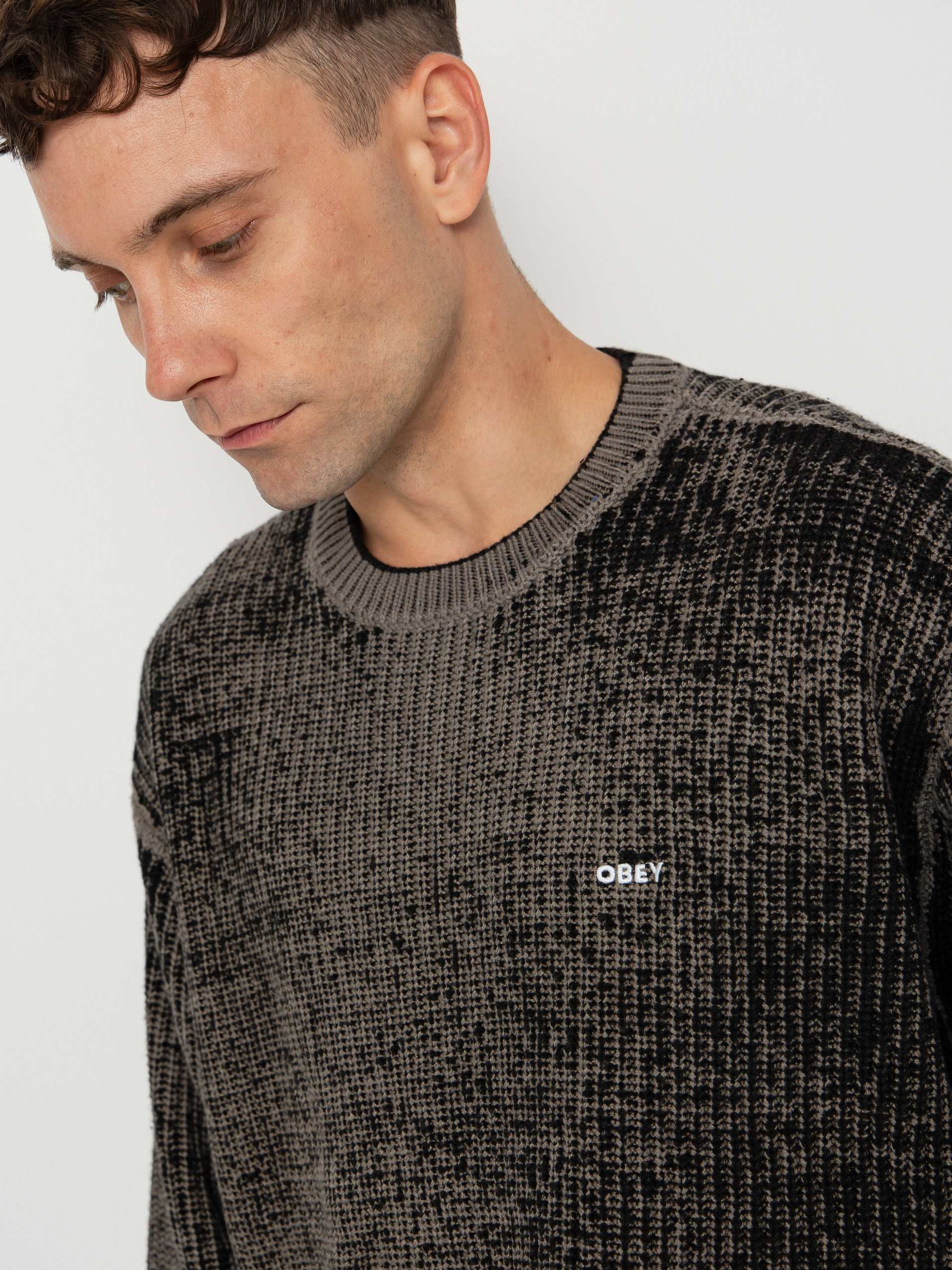 OBEY Sweater Obey Spray Effect Sweater (black multi)