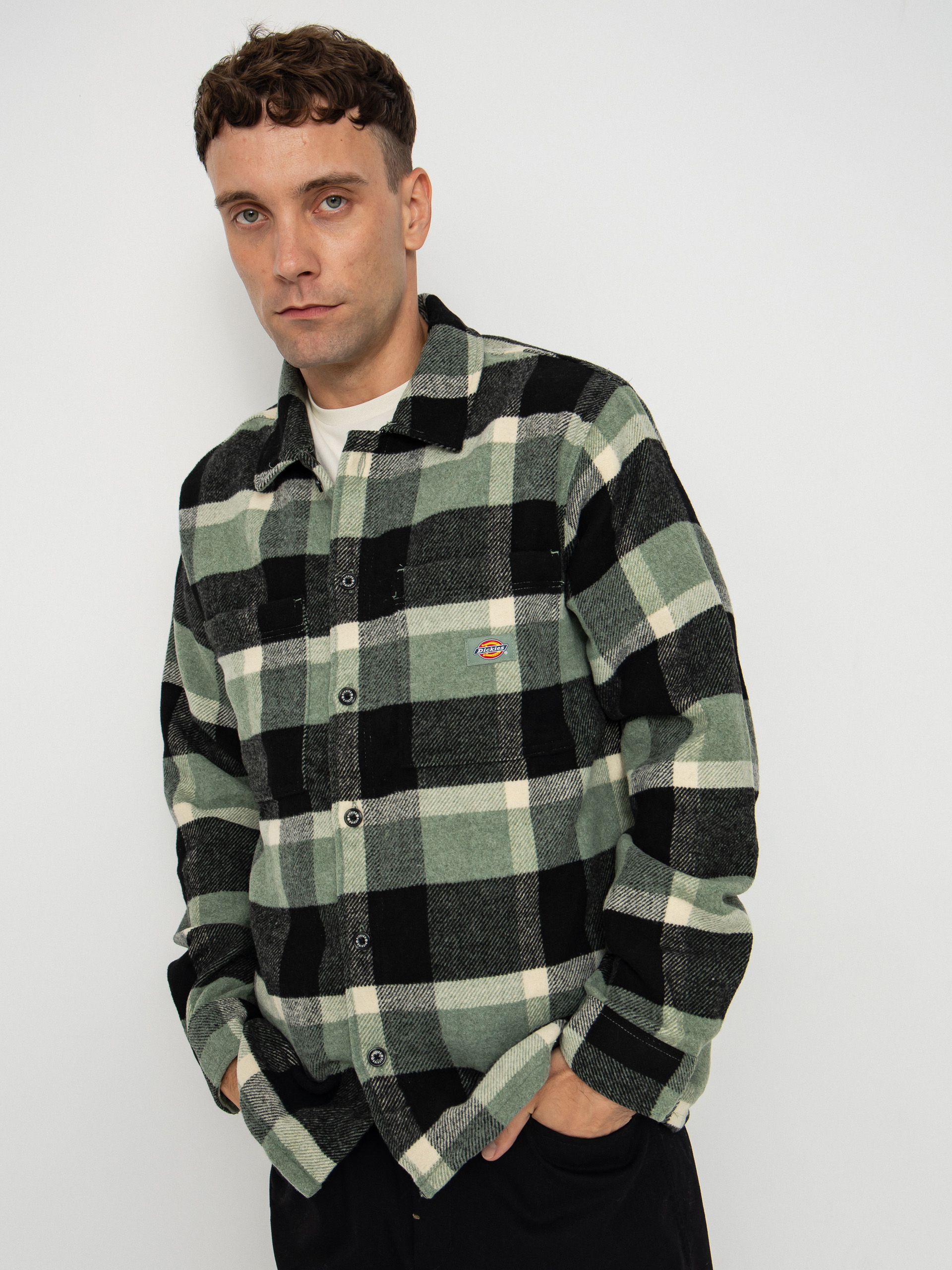 Dickies Plaid Coaling Shirt - green (sea spray)