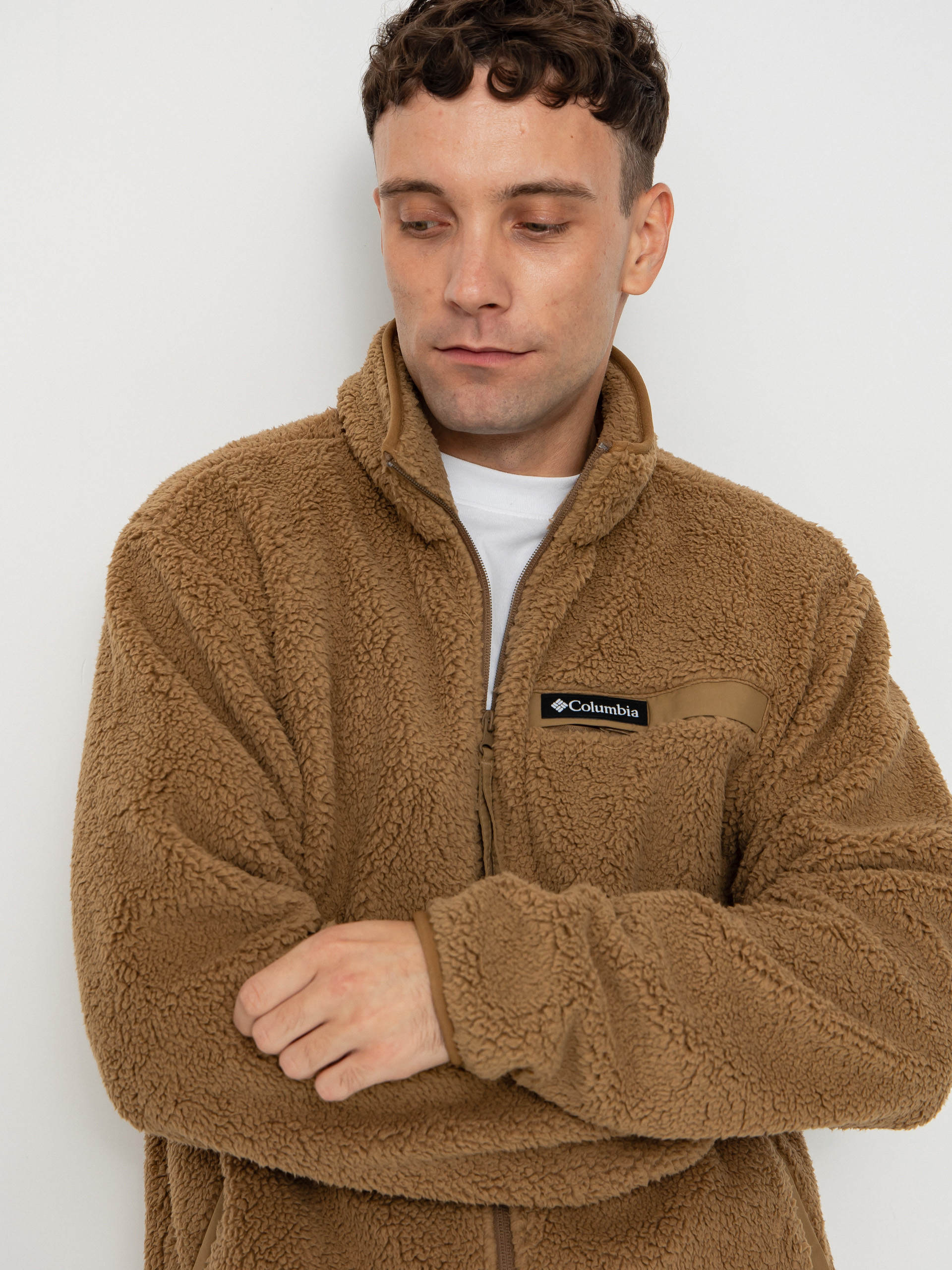 Herren Columbia Rugged Ridge High Pile Full Zip Fleece Jacke (delta)