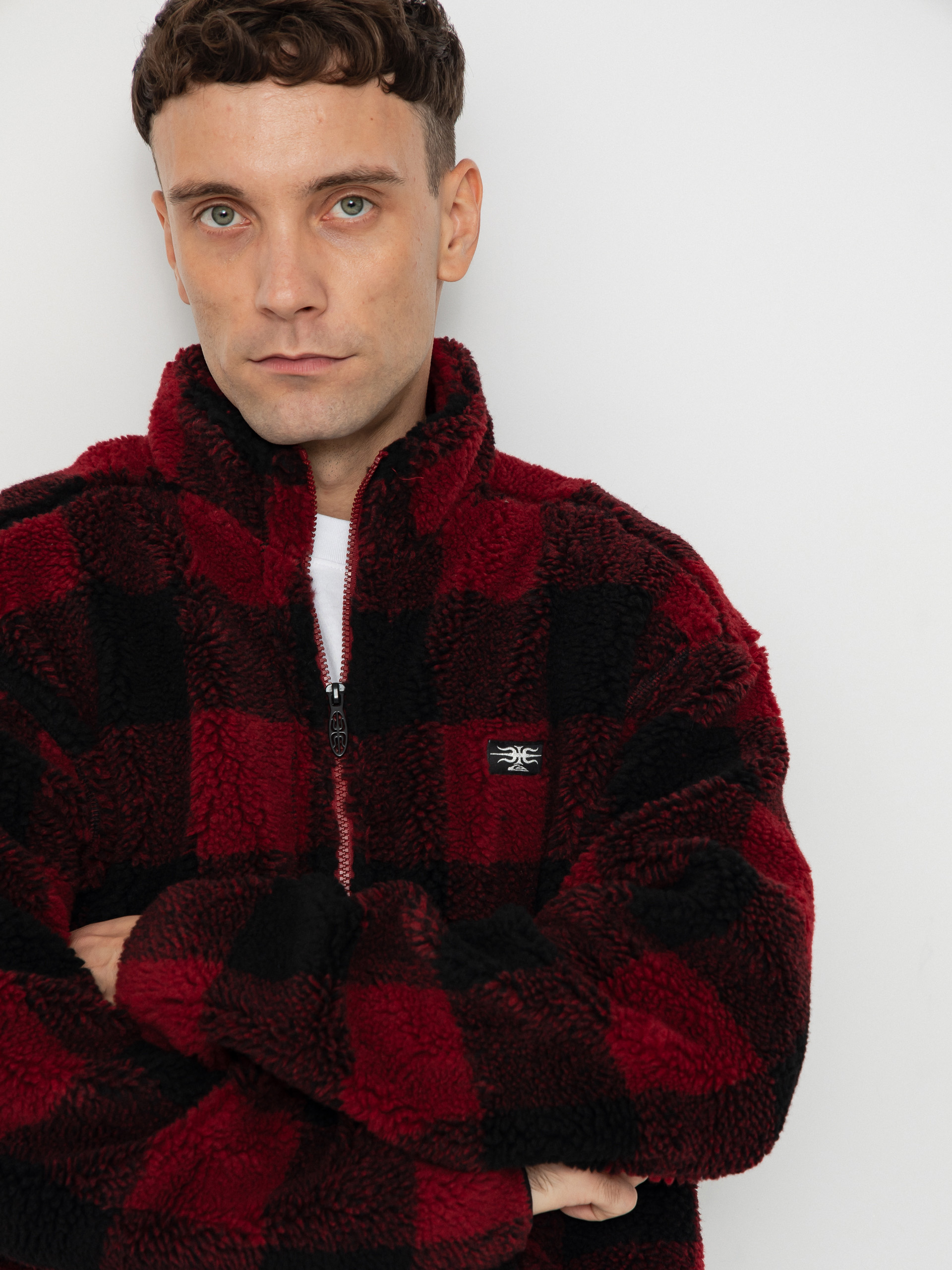 Herren Quiksilver Fleece Jacke Mercury Woodlands Sherpa (woodlands biking red)