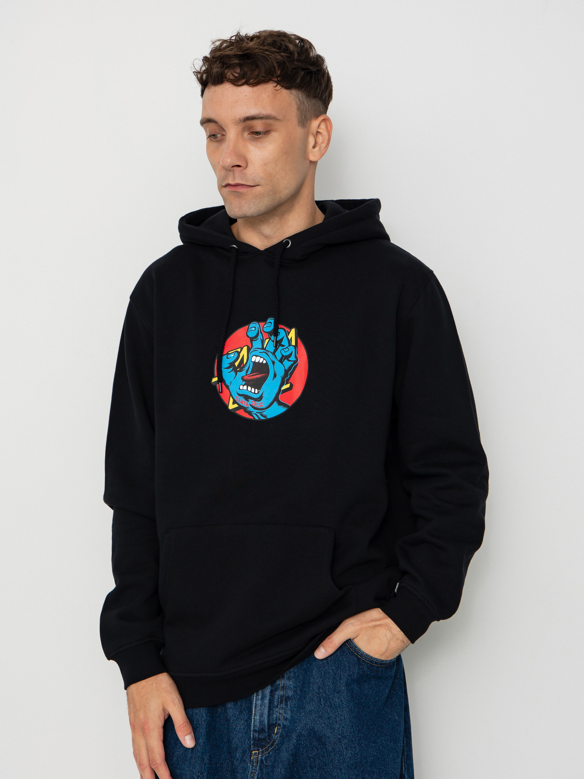Santa Cruz Sweatshirt Hand Dot Front (black)