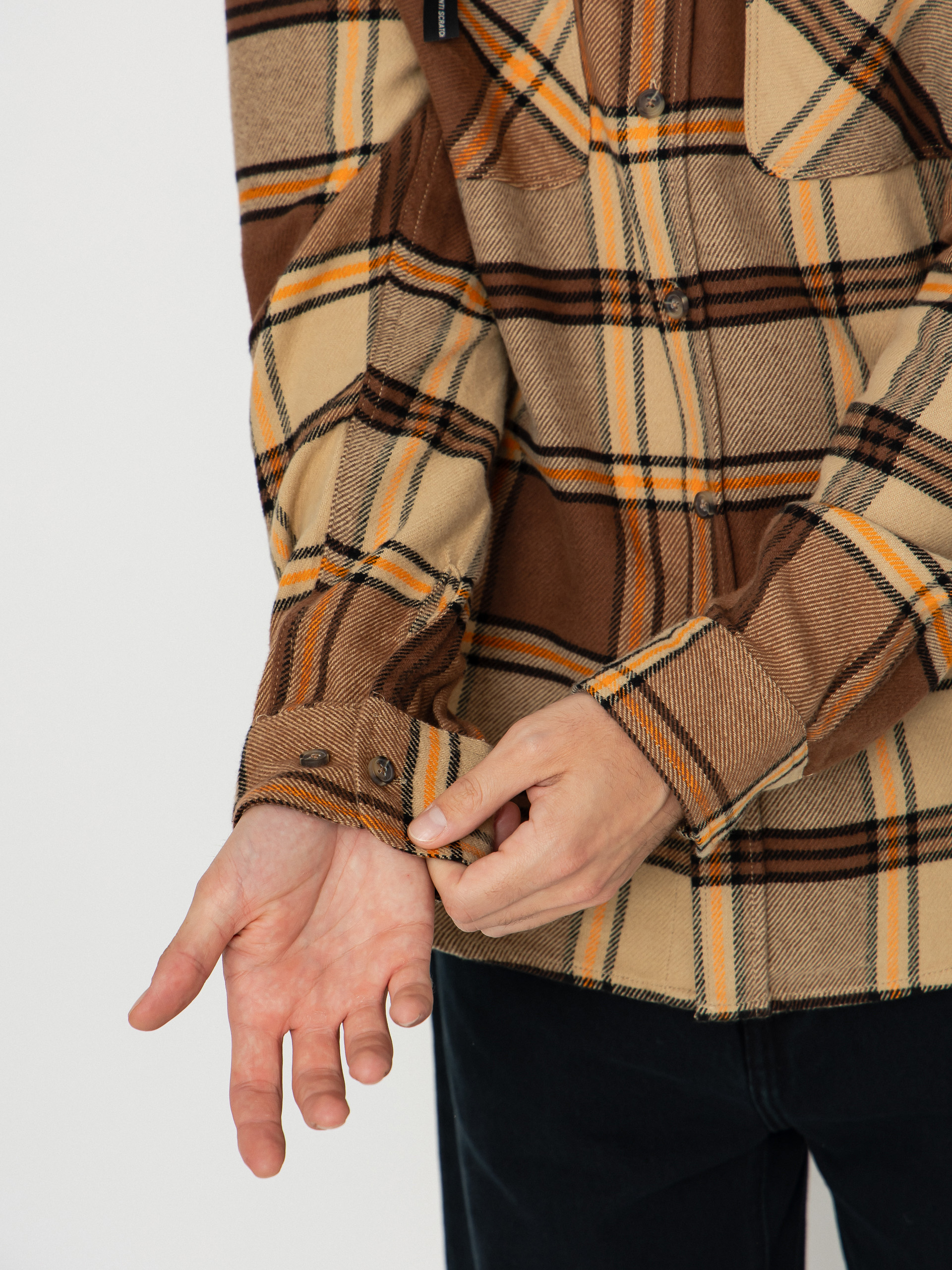 Brixton Hemd Bowery Flannel (sand/pinecone/solar orange)