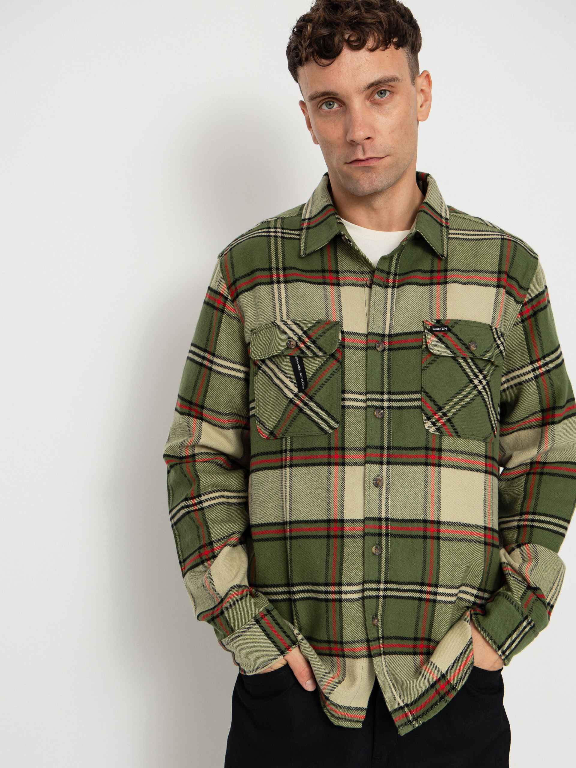 Brixton Hemd Bowery Flannel (wild green/elm/adrenaline rush)