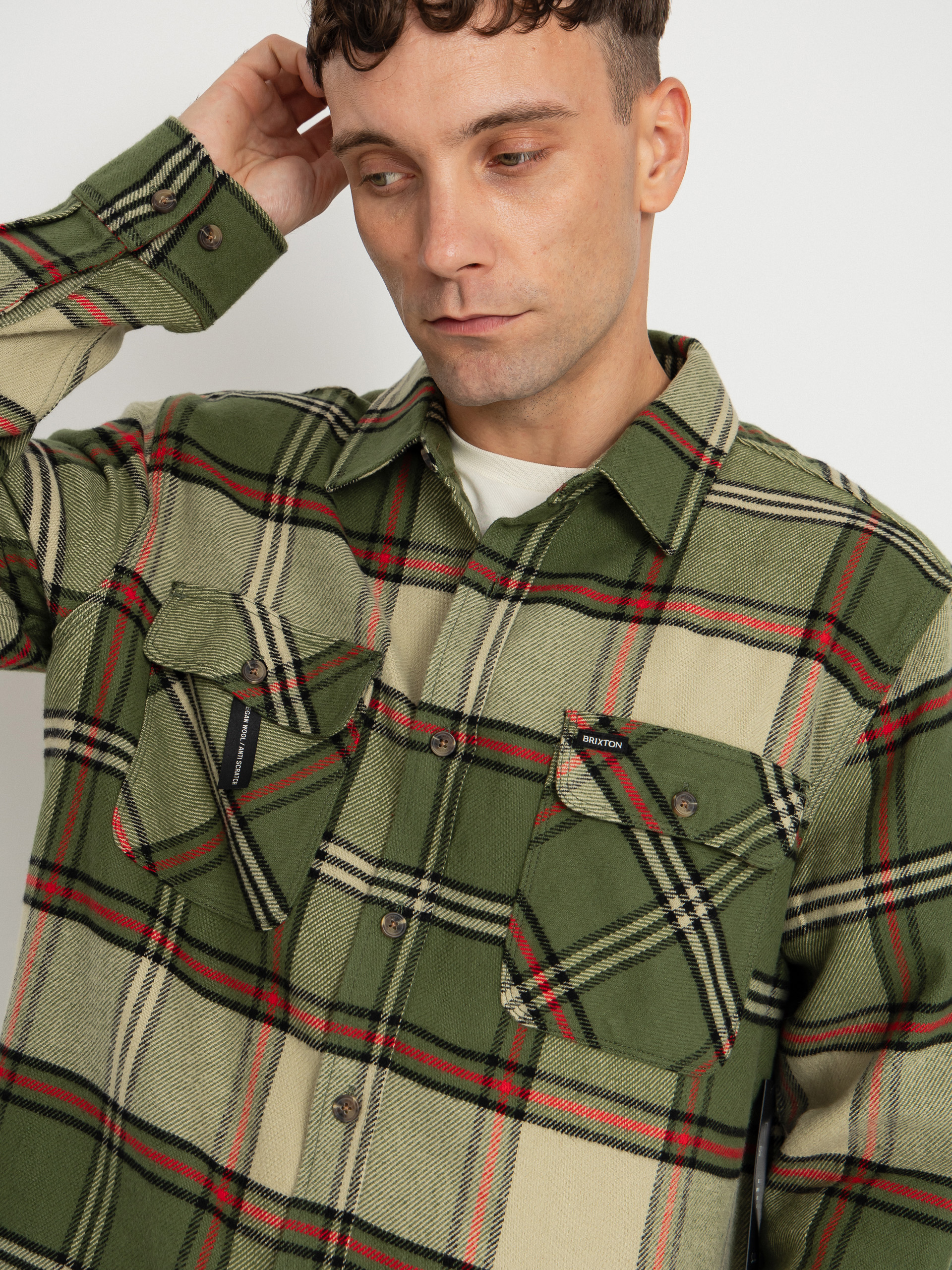 Brixton Hemd Bowery Flannel (wild green/elm/adrenaline rush)