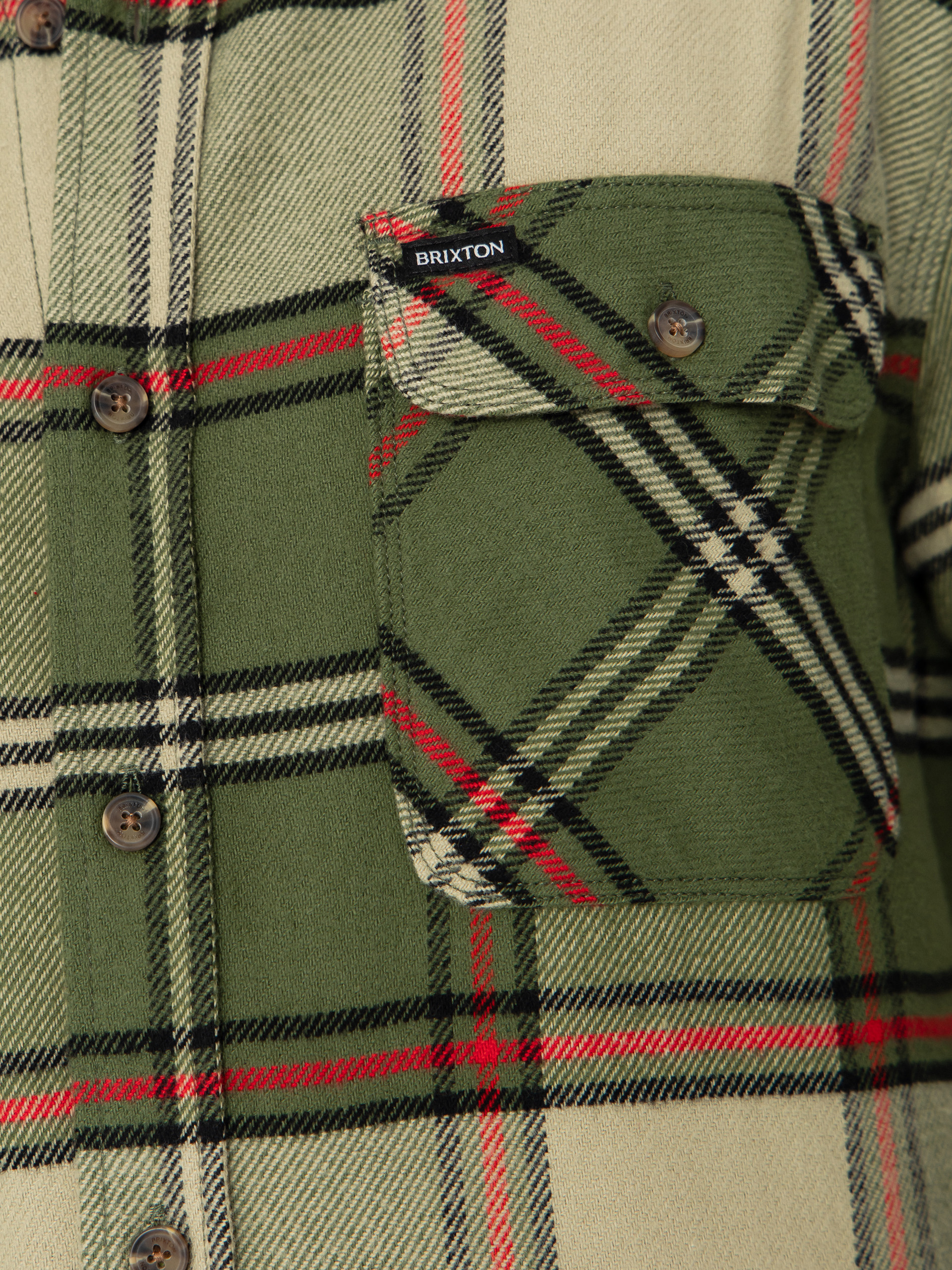 Brixton Hemd Bowery Flannel (wild green/elm/adrenaline rush)