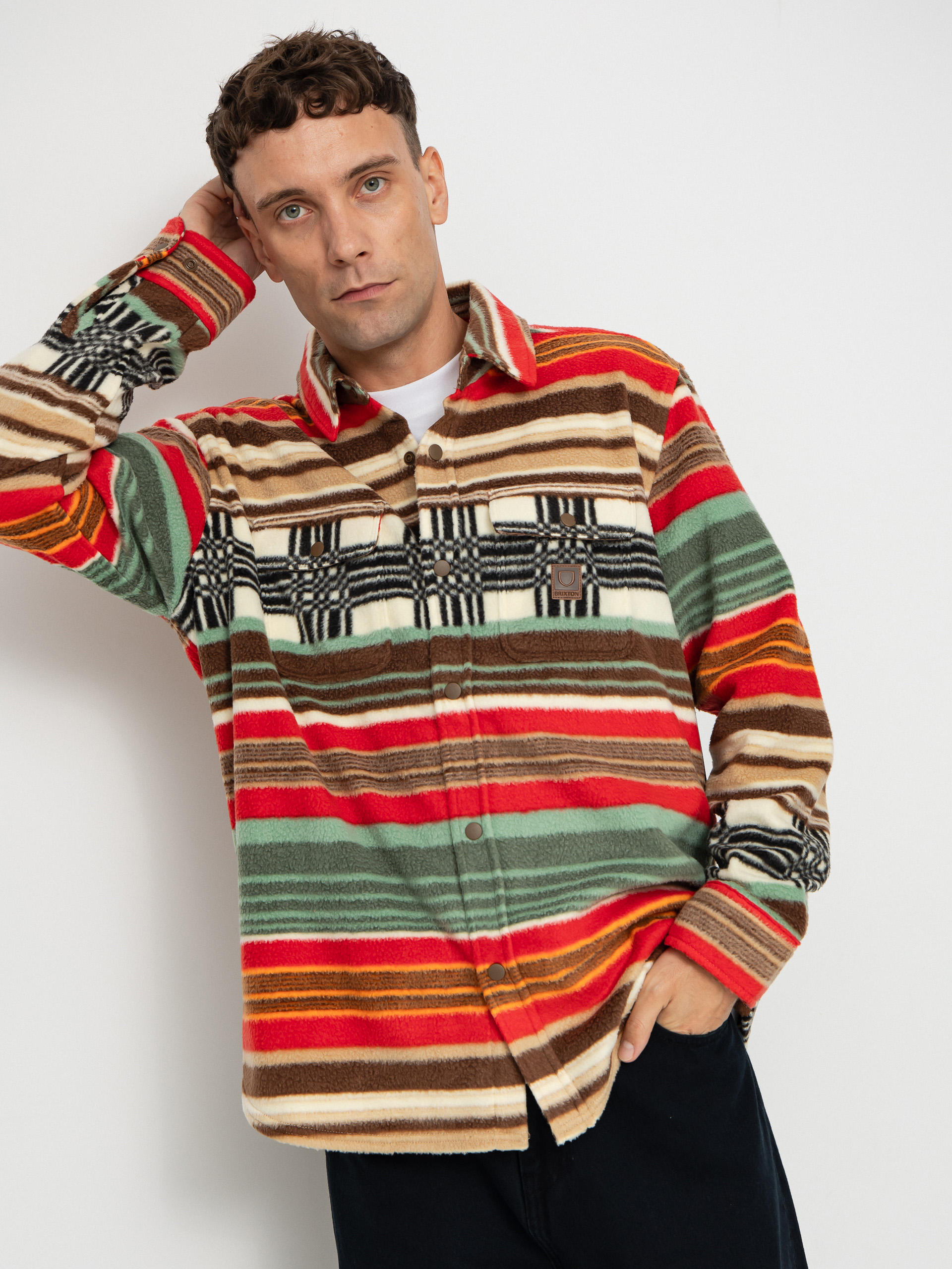 Brixton Hemd Bowery Arctic Stretch Flee (multi blanket stripe)