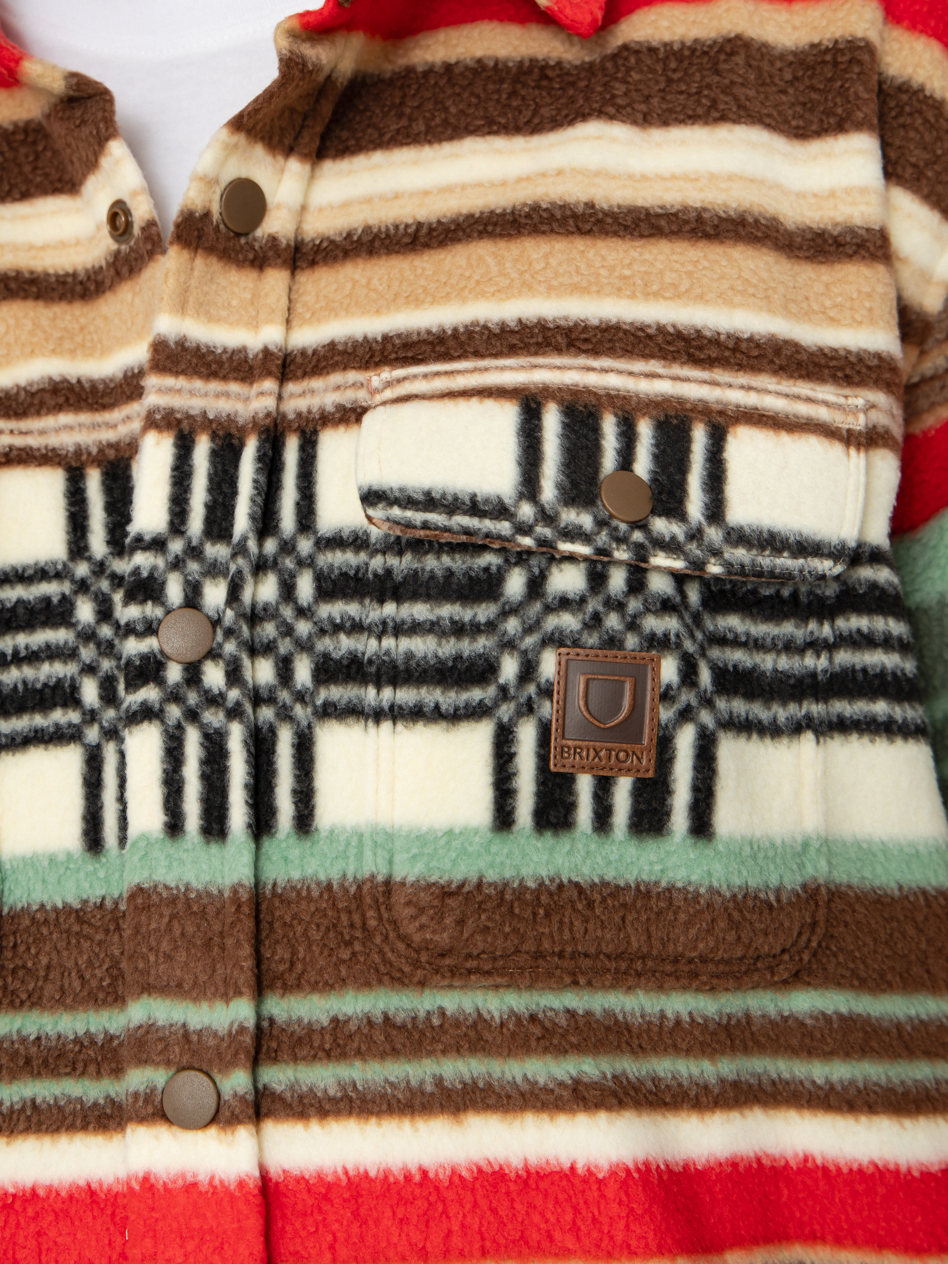 Brixton Shirt Bowery Arctic Stretch Flee (multi blanket stripe)