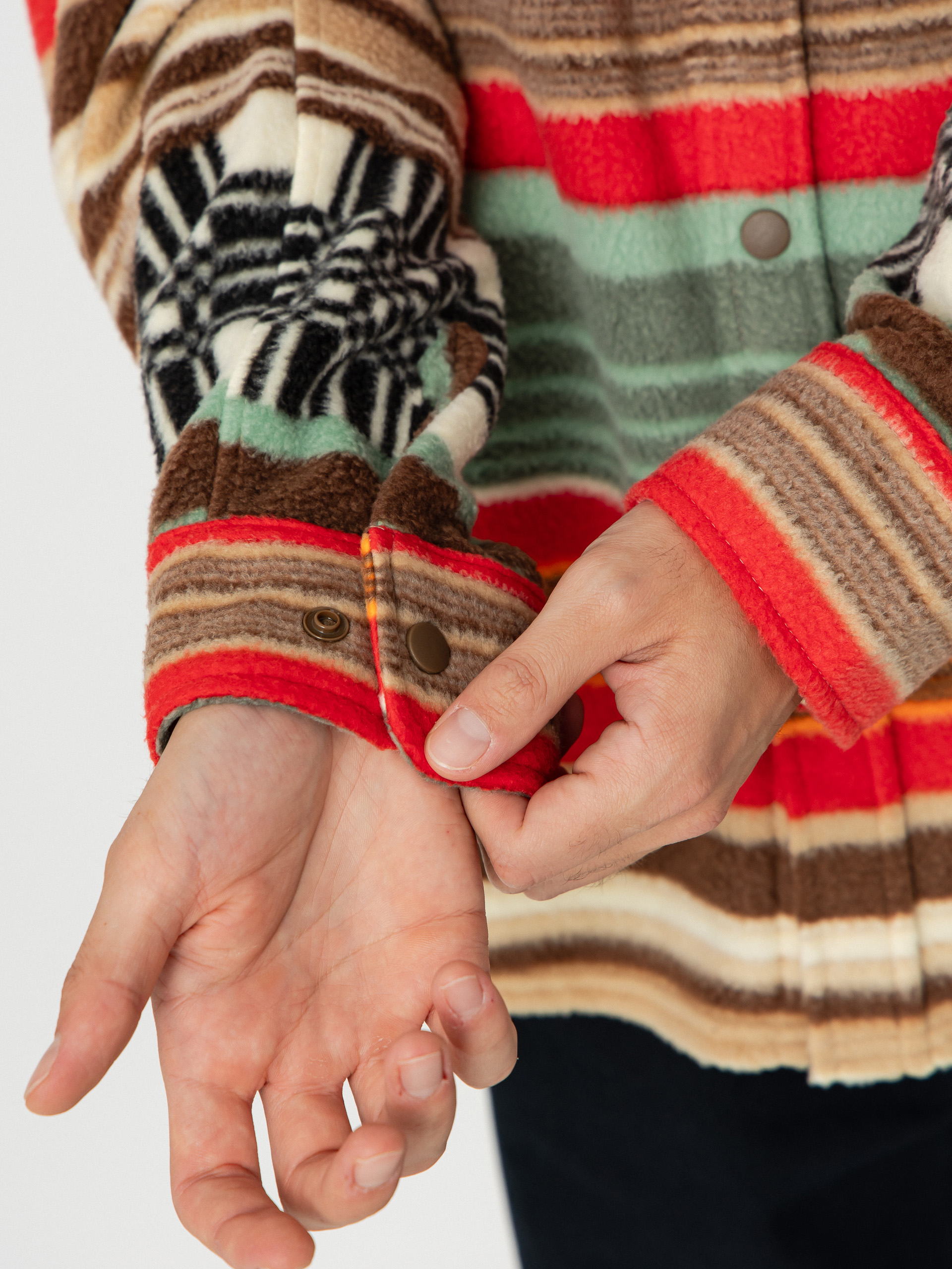 Brixton Shirt Bowery Arctic Stretch Flee (multi blanket stripe)