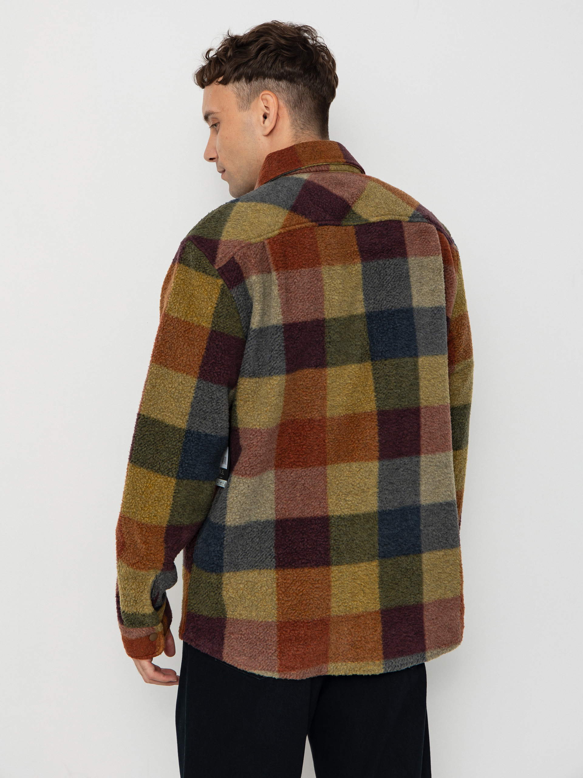 Brixton Shirt Bowery Arctic Stretch Flee (rust/cooper plaid)