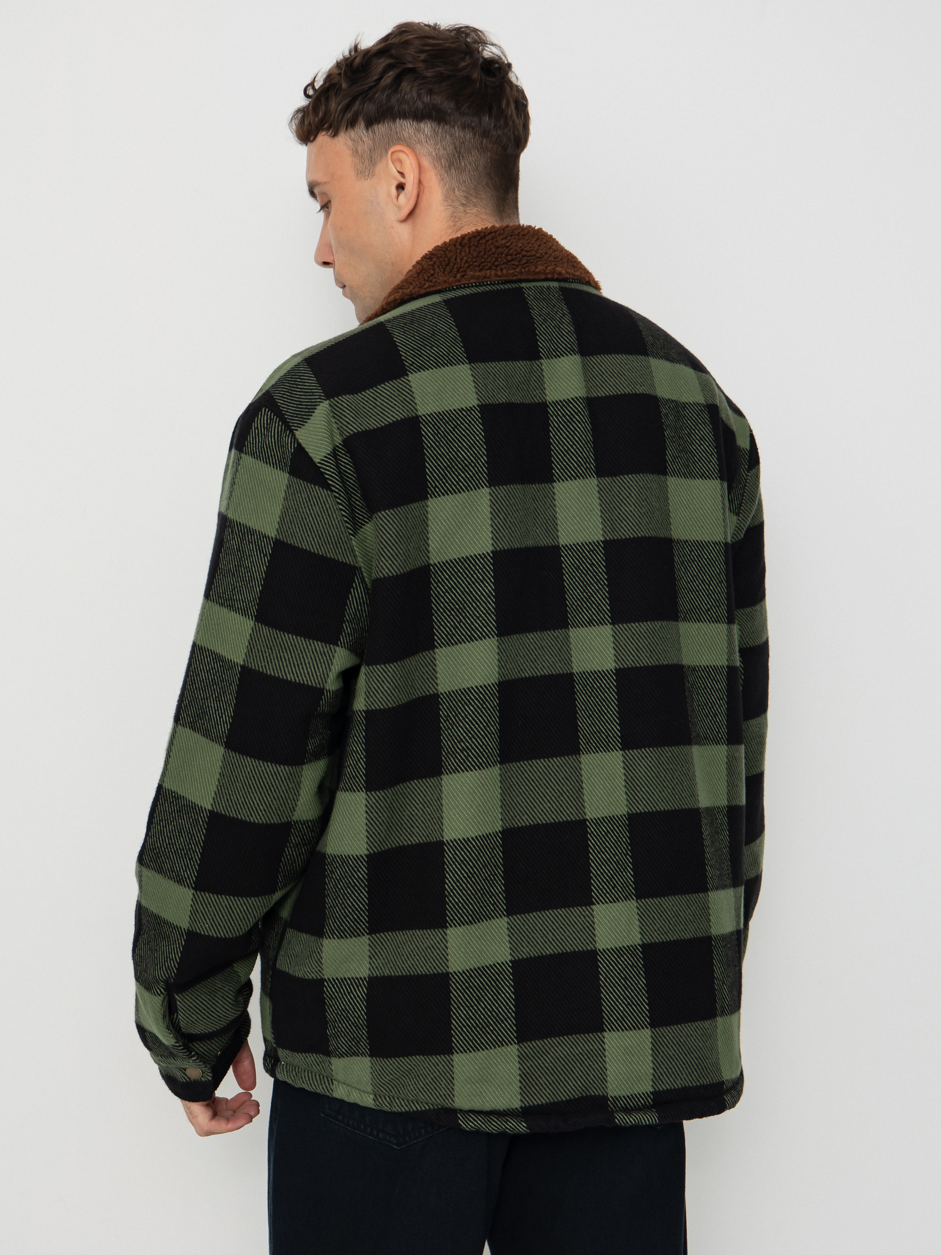 Brixton Jacke Durham Lined (black/wild green flannel)