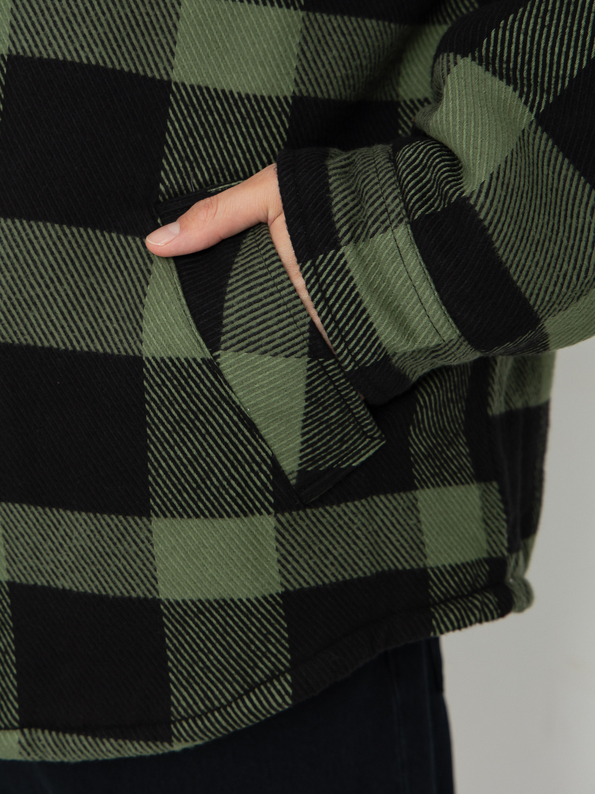 Brixton Jacke Durham Lined (black/wild green flannel)