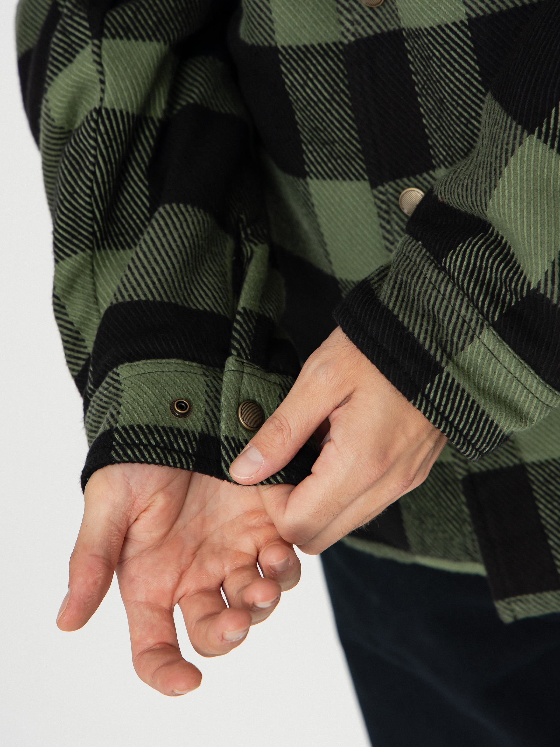 Brixton Jacke Durham Lined (black/wild green flannel)