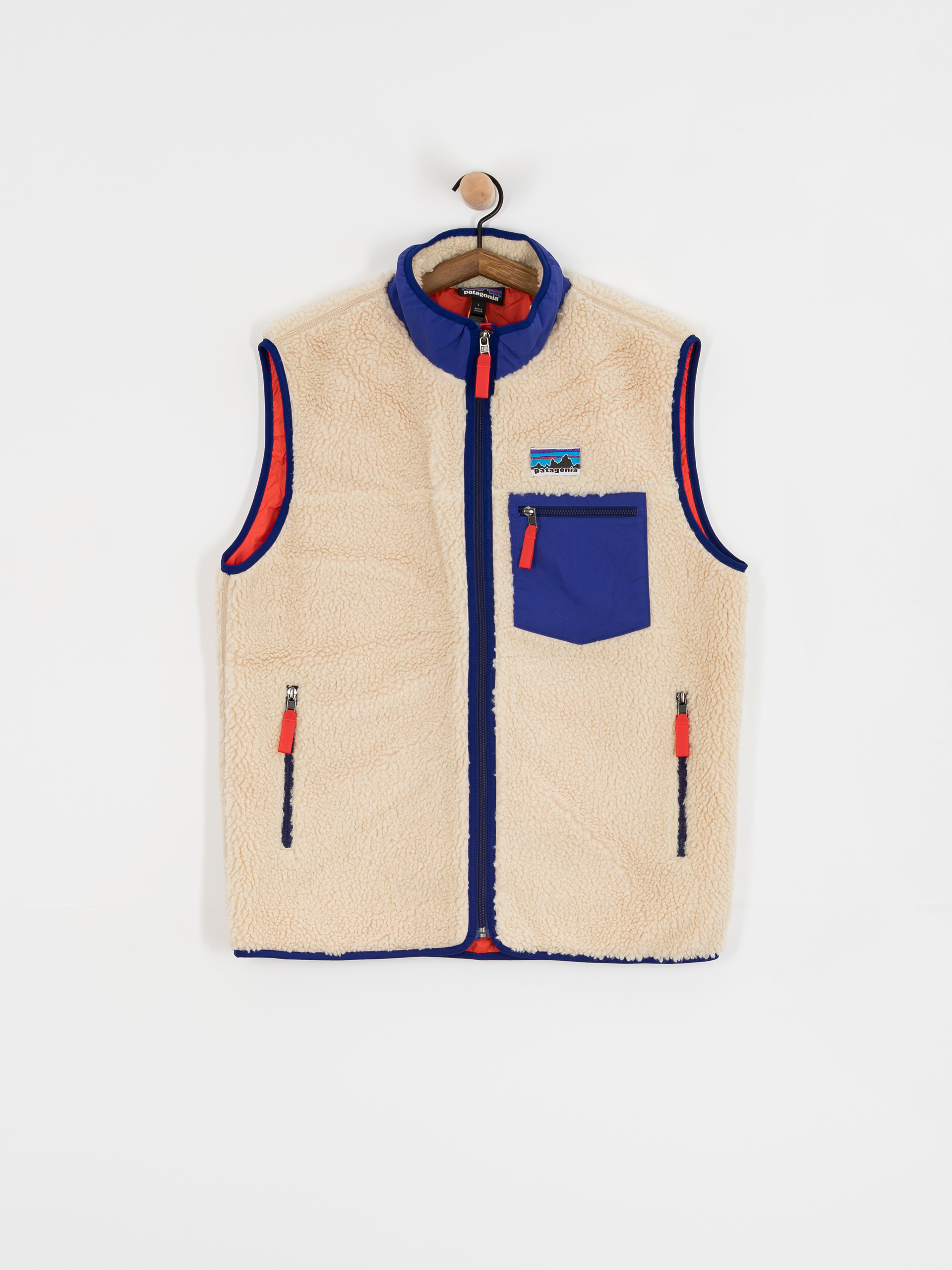 Patagonia Retro Pile Vest - beige (dark natural utility blue)