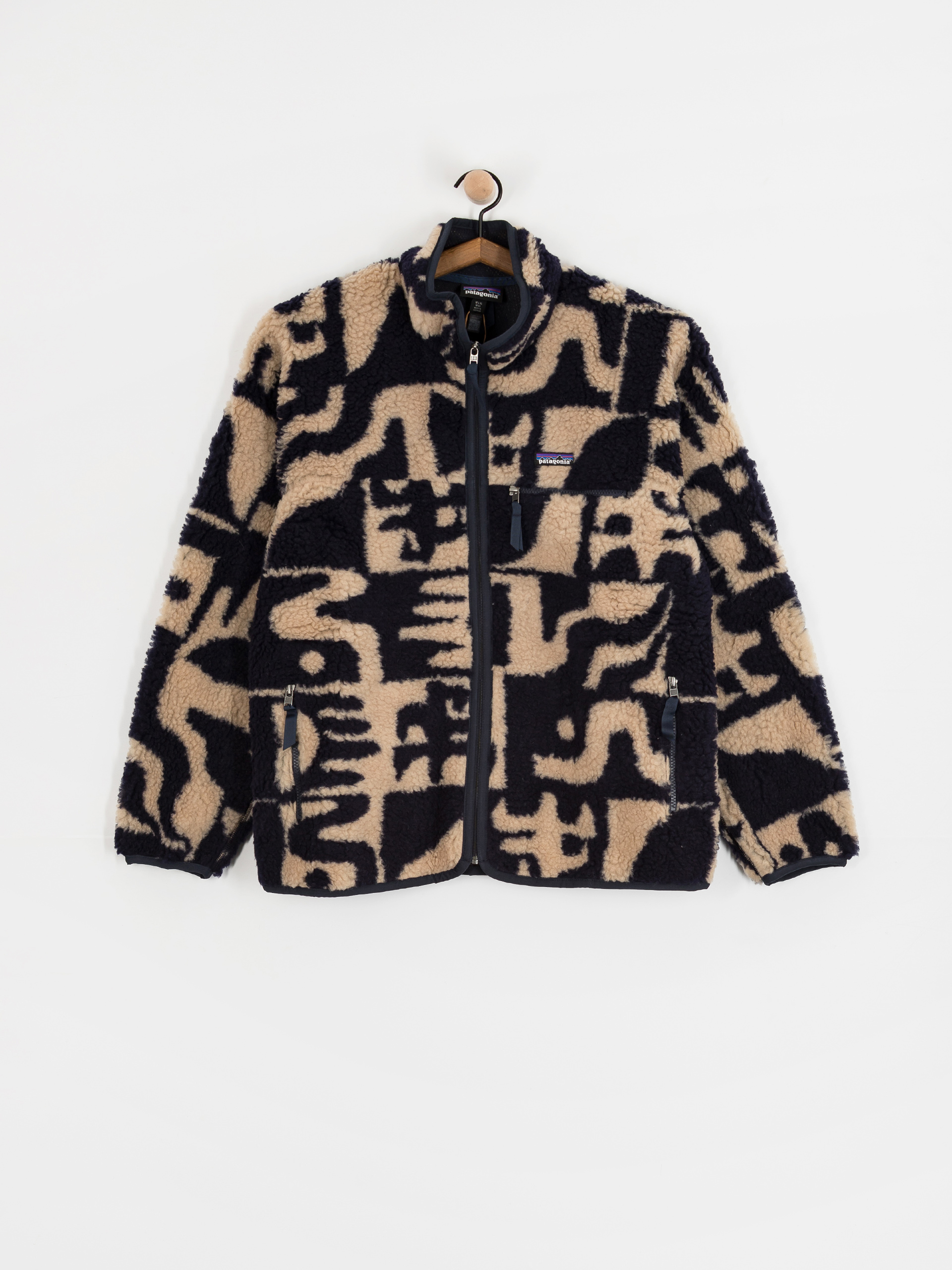 Patagonia Natural Blend Retro Cardigan Sweatshirt - black, beige