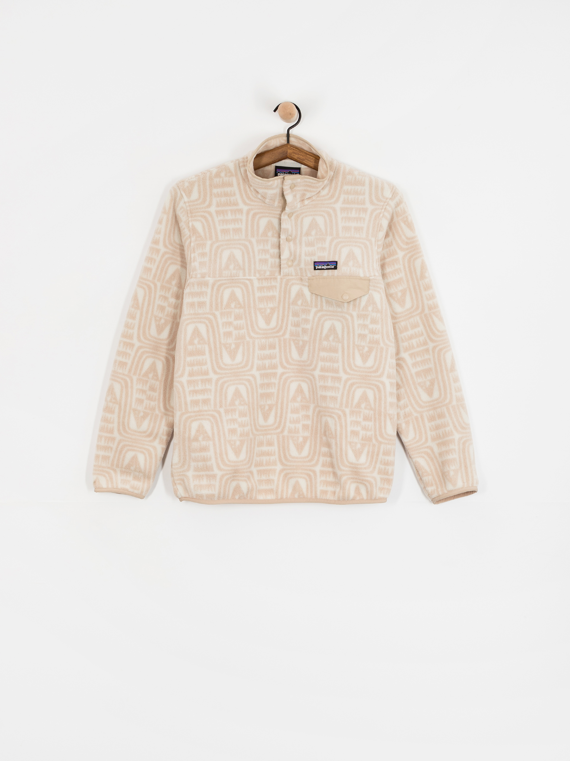 Womens Patagonia LW Synch Snap T Fleece  (flow dyno white)