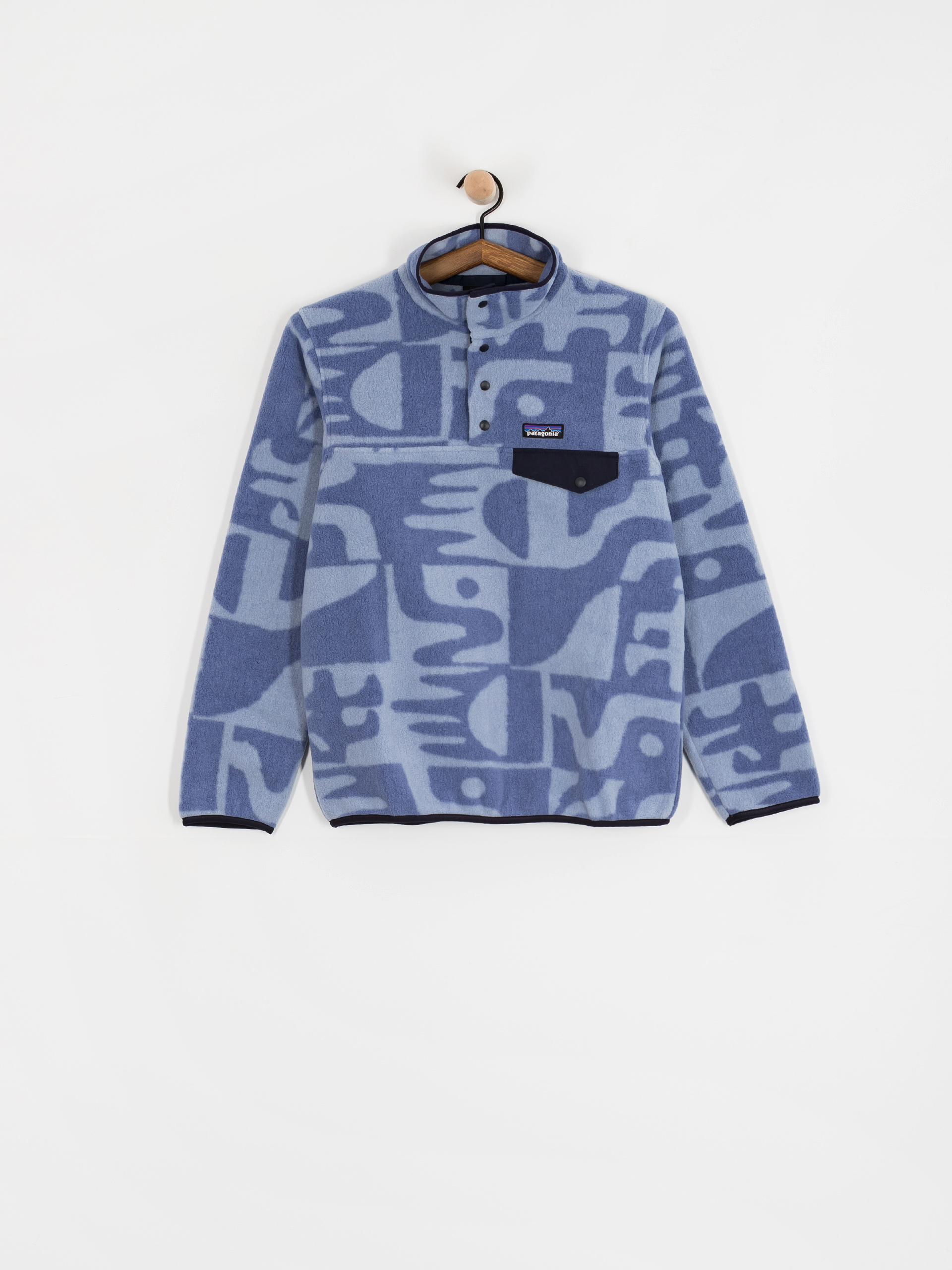 Womens Patagonia LW Synch Snap T Fleece  (mother tree barnacle blue)