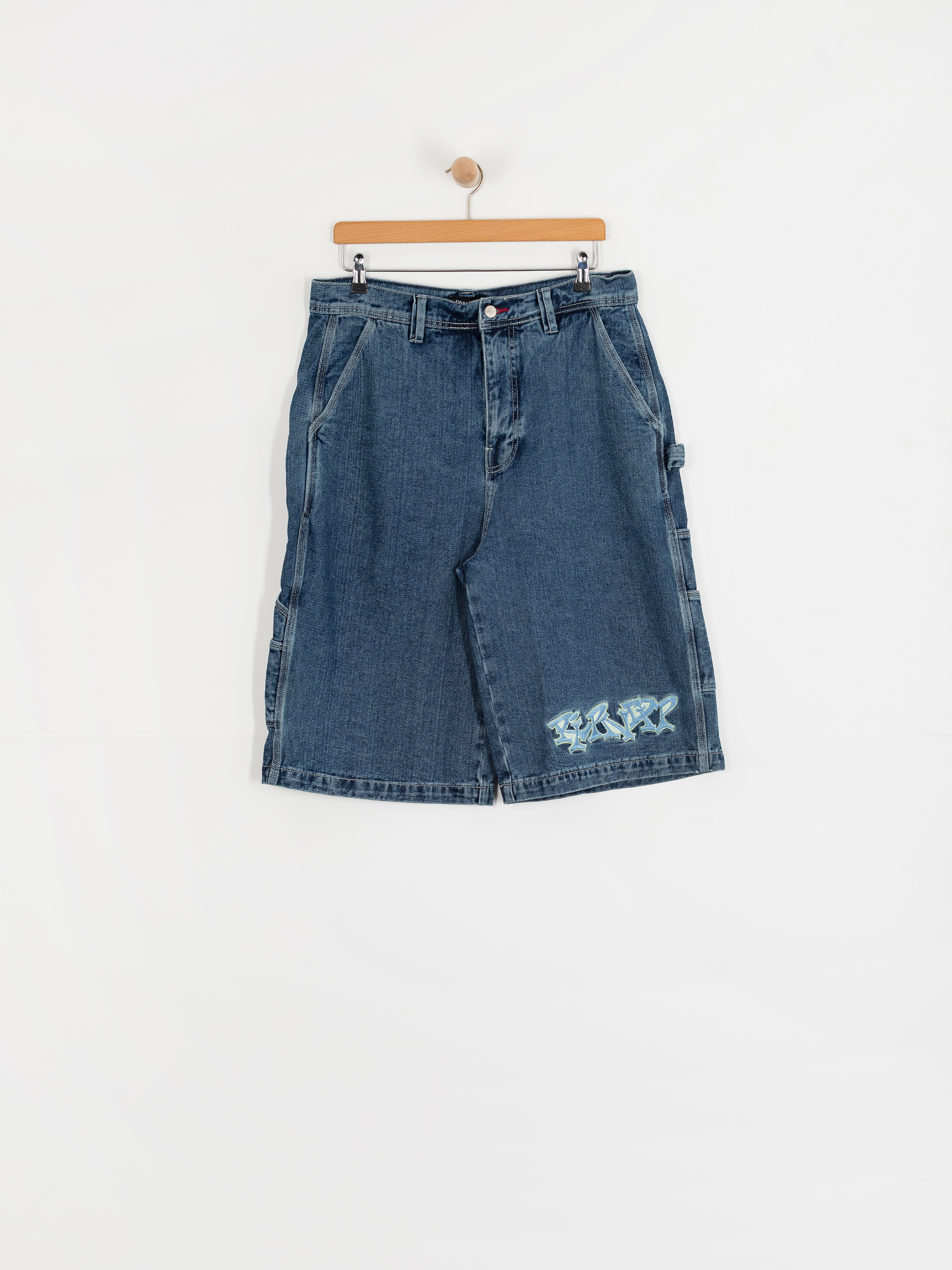 RipNDip Ace Ultra Wide Leg Shorts (medium wash)