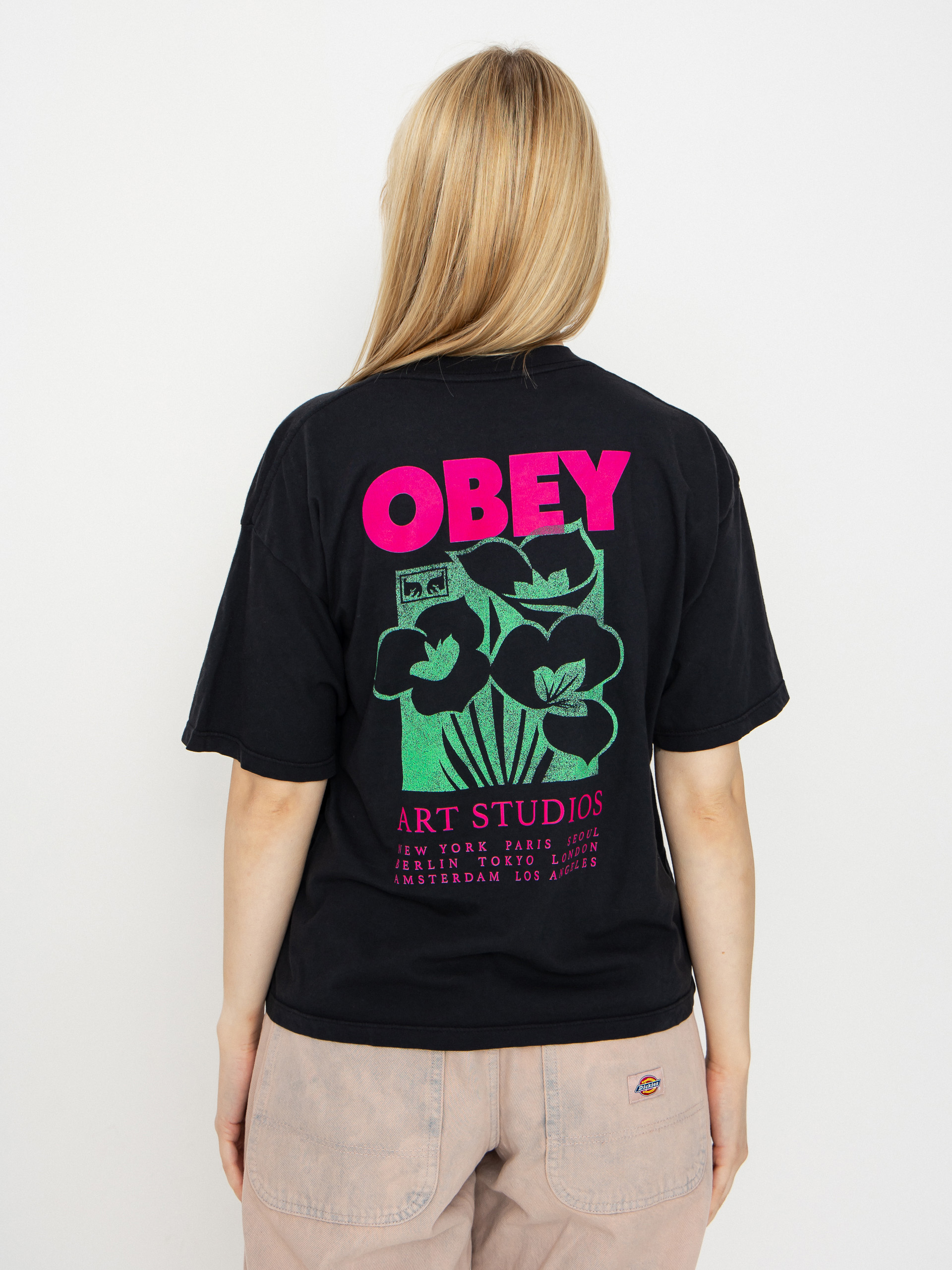 OBEY T-Shirt Obey Art Studio Flowers Wmn (digital black)