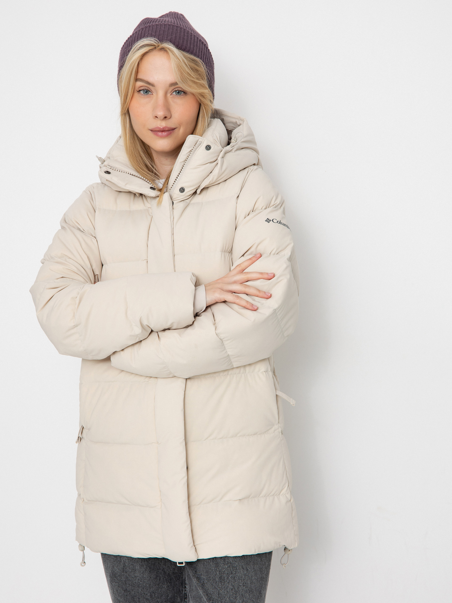 Columbia Amaze Puff Mid Hooded Wmn Jacket - beige (dark stone)