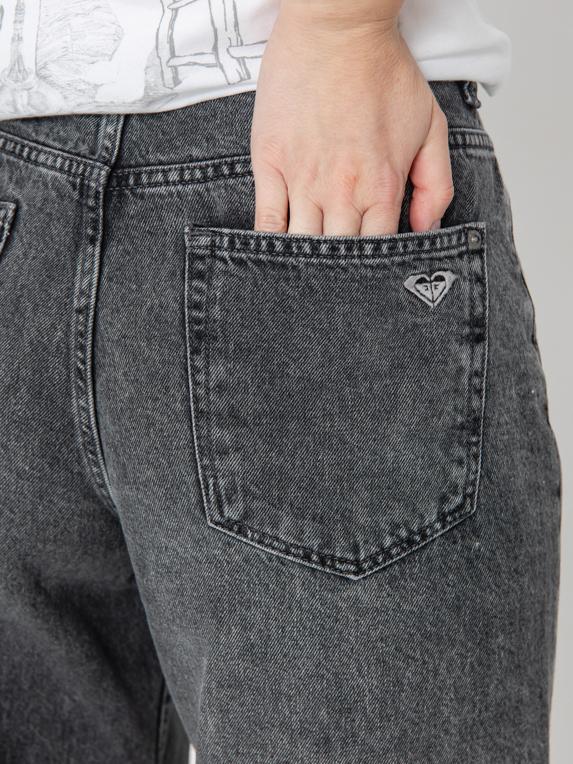 Roxy Milla Wide Leg Regular Mid Gr Wmn Hose (mid grey)