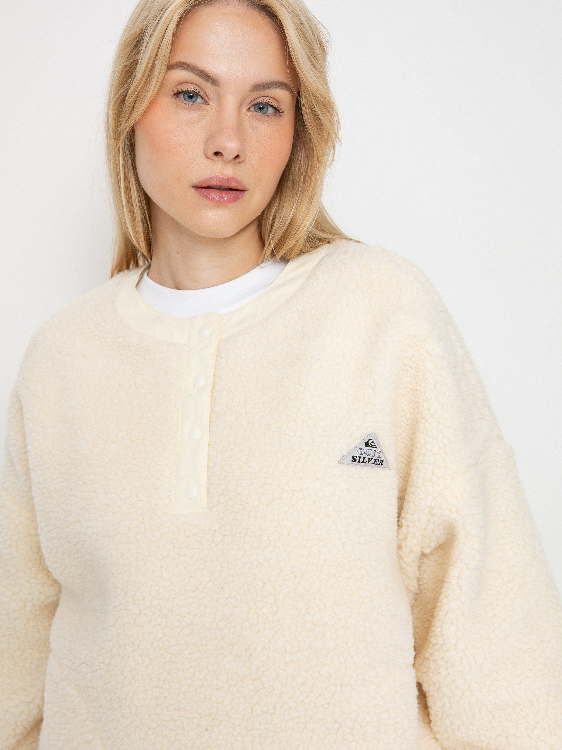 Damen Quiksilver Fleece Jacke Barranco Crew (snow white)