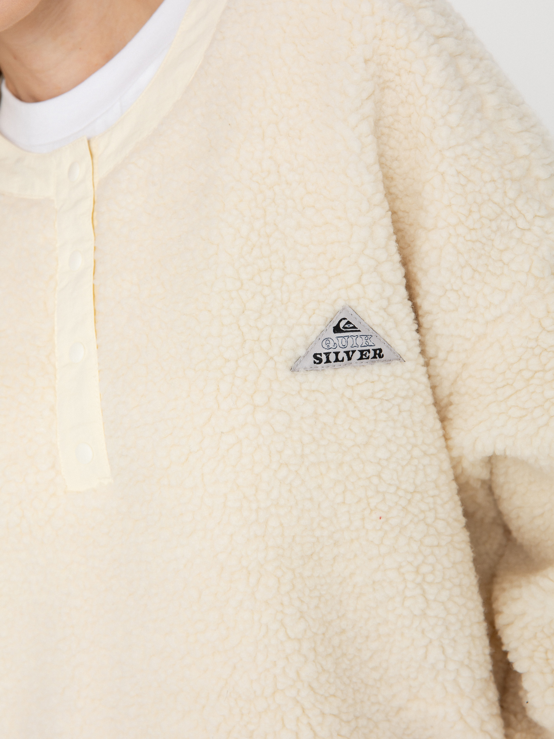 Damen Quiksilver Fleece Jacke Barranco Crew (snow white)