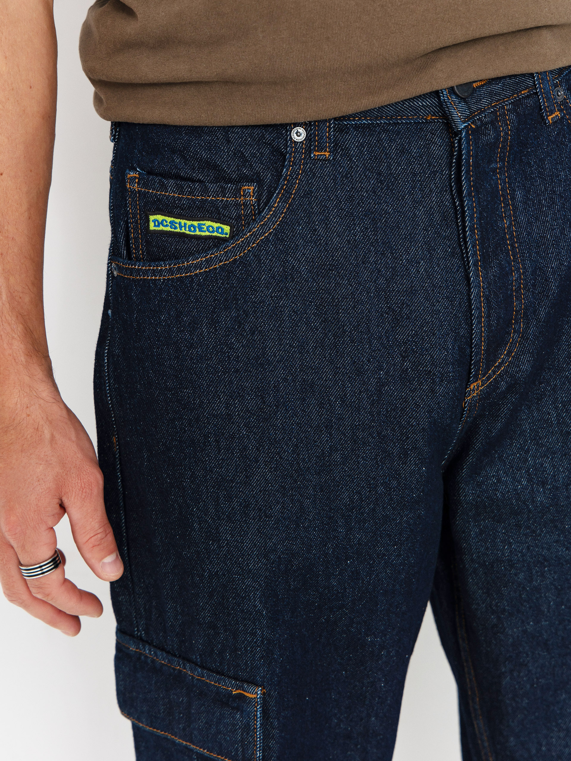 DC Worker Baggy Denim Cargo Pants (dark denim)