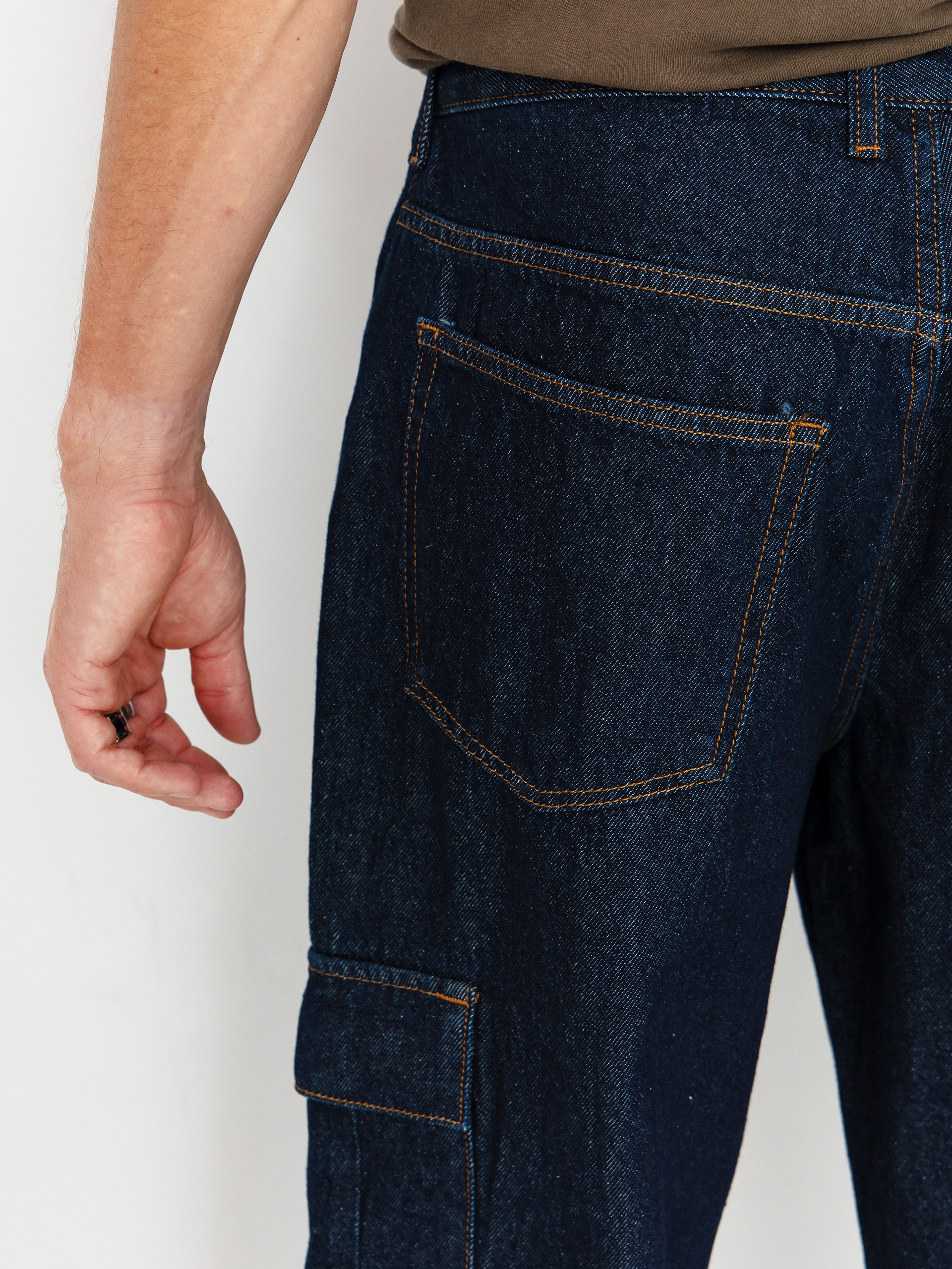 DC Worker Baggy Denim Cargo Pants (dark denim)