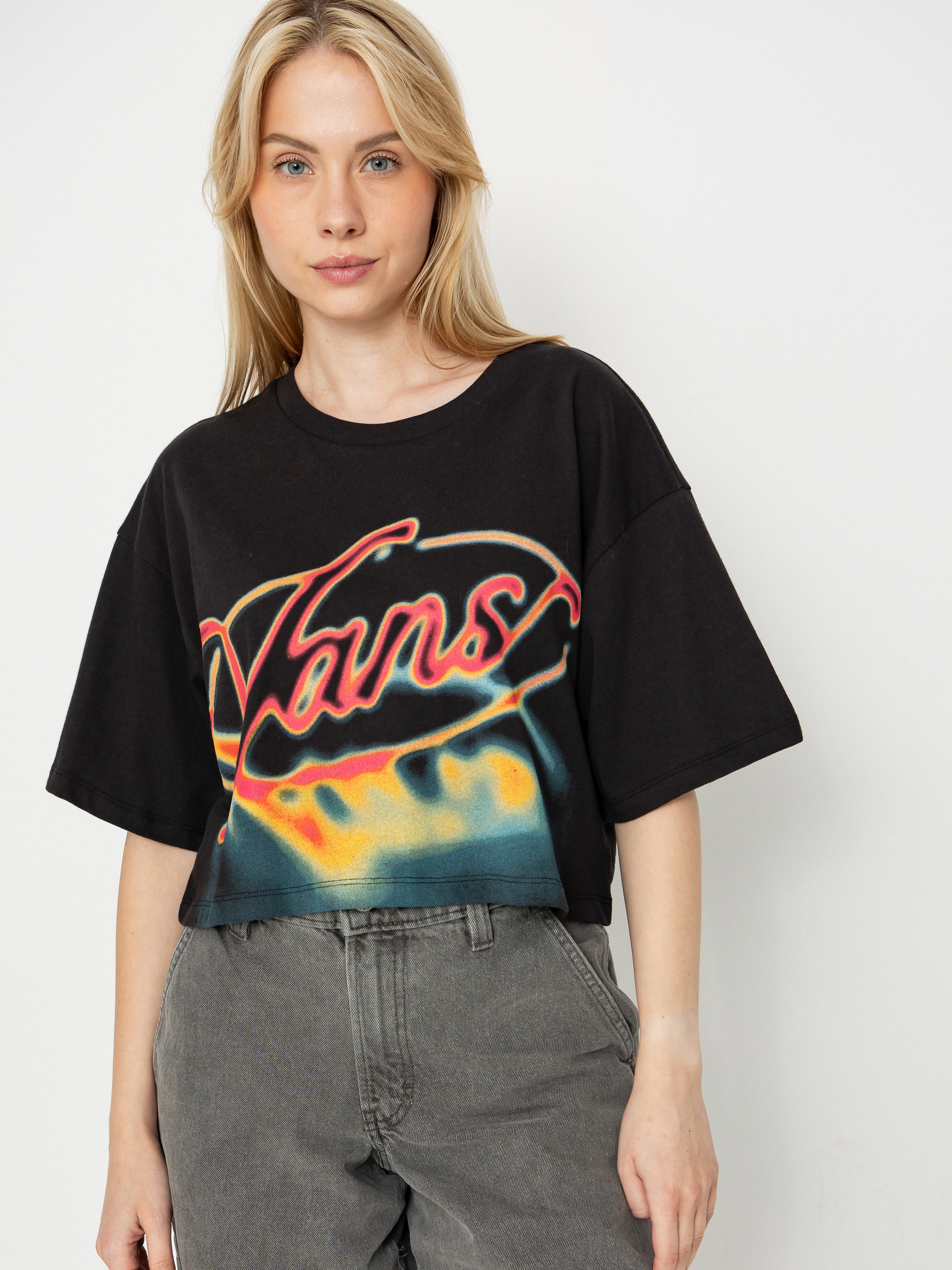Vans Afterburn Relaxed Crop Wmn T-Shirt - black (black)