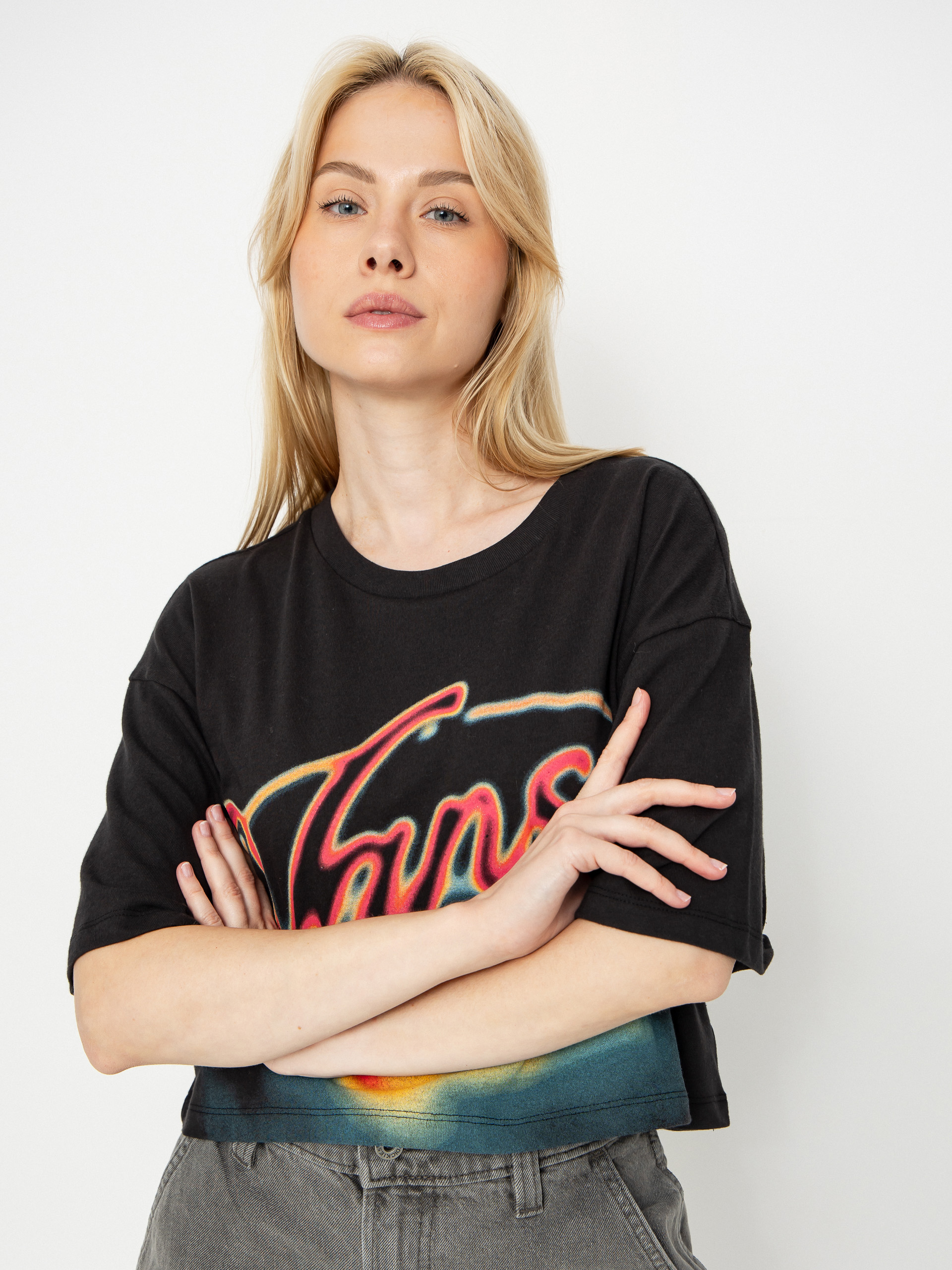 Vans Afterburn Relaxed Crop Wmn T-Shirt - black (black)